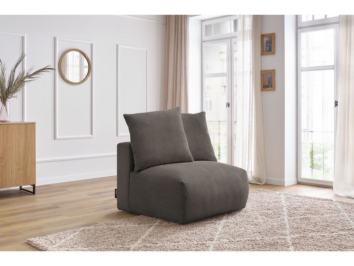 Bobochic Voltaire Sofamodul 1-Sitzer 90 × 100 cm Cordsamt Taupe
