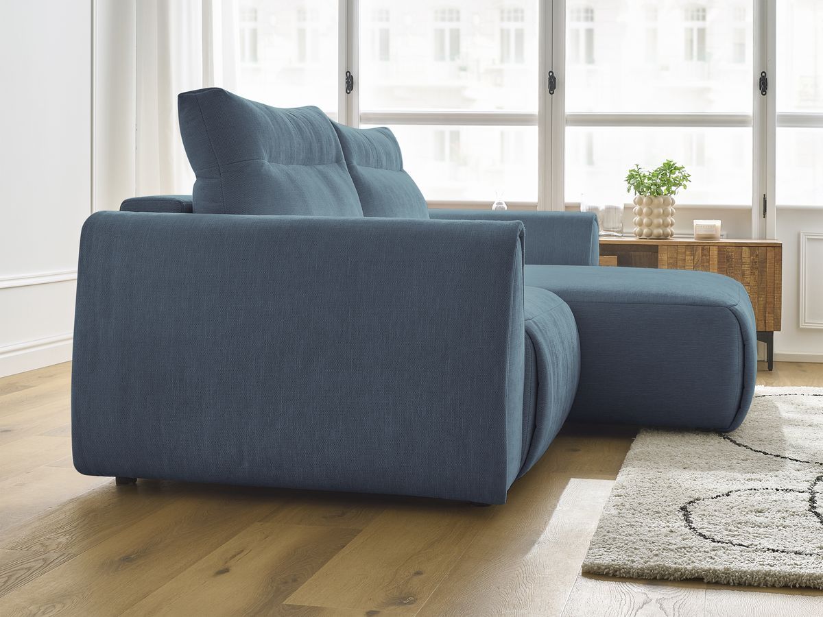 Bobochic Aden Ecksofa 246 × 152 cm Stoff Hellblau Ecke rechts