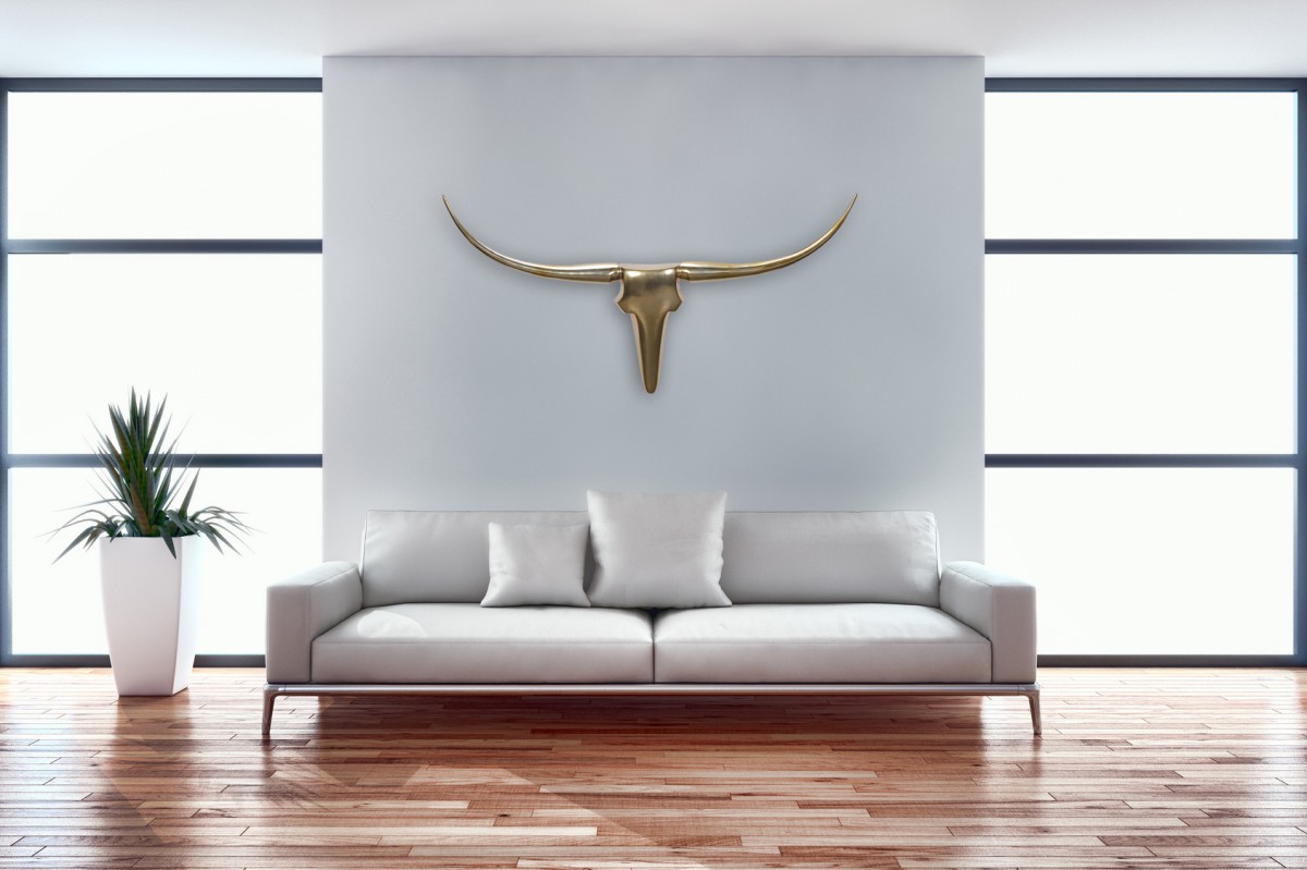Dekogeweih Hokksund Aluminium Gold 125 × 10 × 60 cm