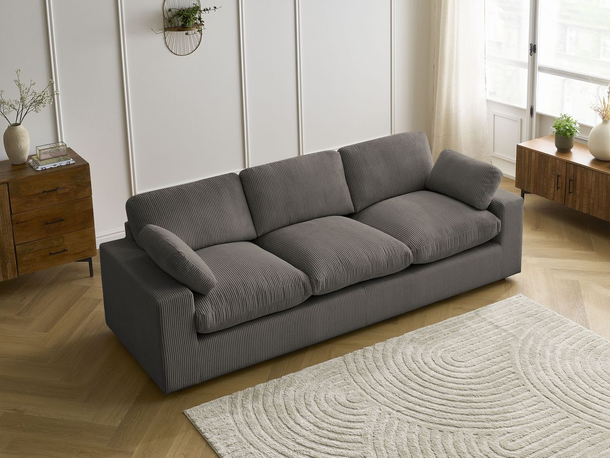 Bobochic Belair Sofa 3-Sitzer 250 × 93 cm Cordsamt Taupe
