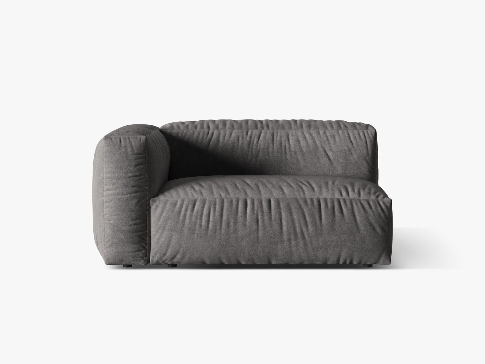 Micadoni Eckmodul Martina 1-Sitzer Groß Links Samt Vogue Grau