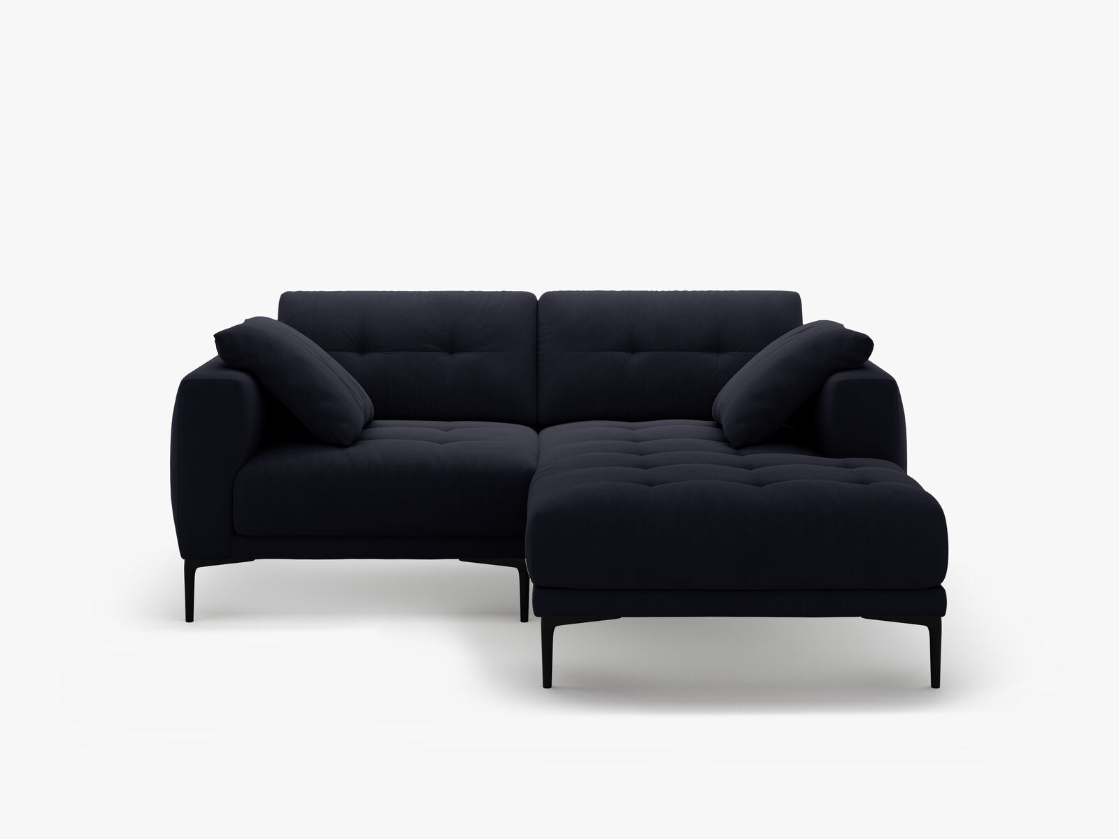 Micadoni Ecksofa Bemy 2-Sitzer Rechts Samt Königsblau