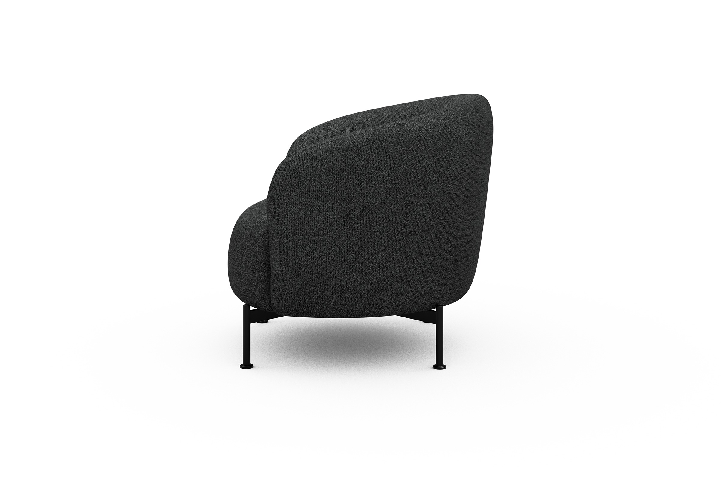 Sessel Ronda X-Metallgestell Schwarz Boucle-Charcoal