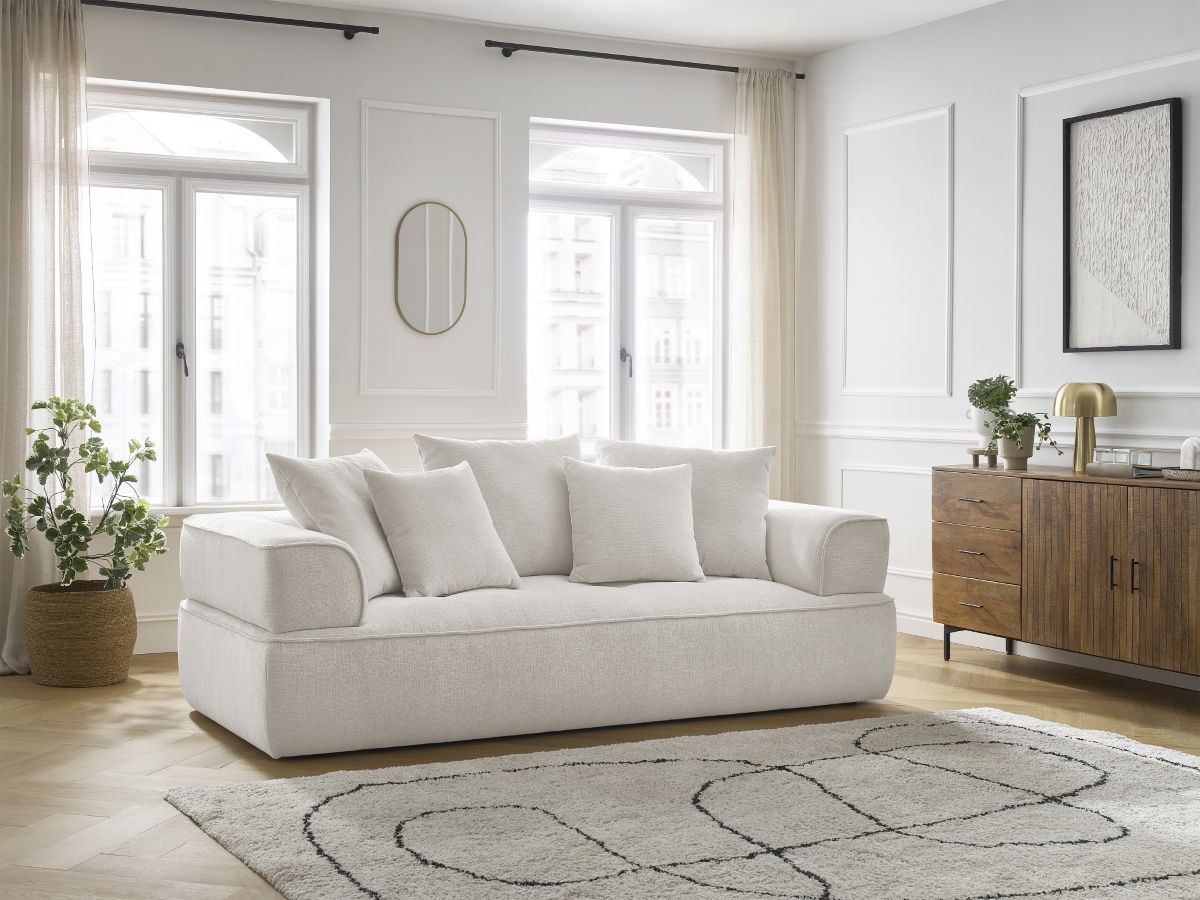 Bobochic Whesley Sofa 3-Sitzer Stoff Beige