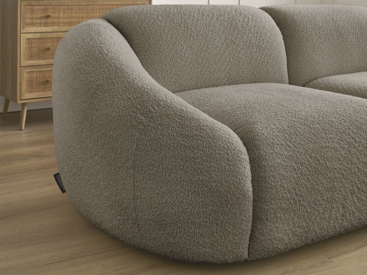 Bobochic Tina Sofa 2-Sitzer Bouclé-Stoff Taupe