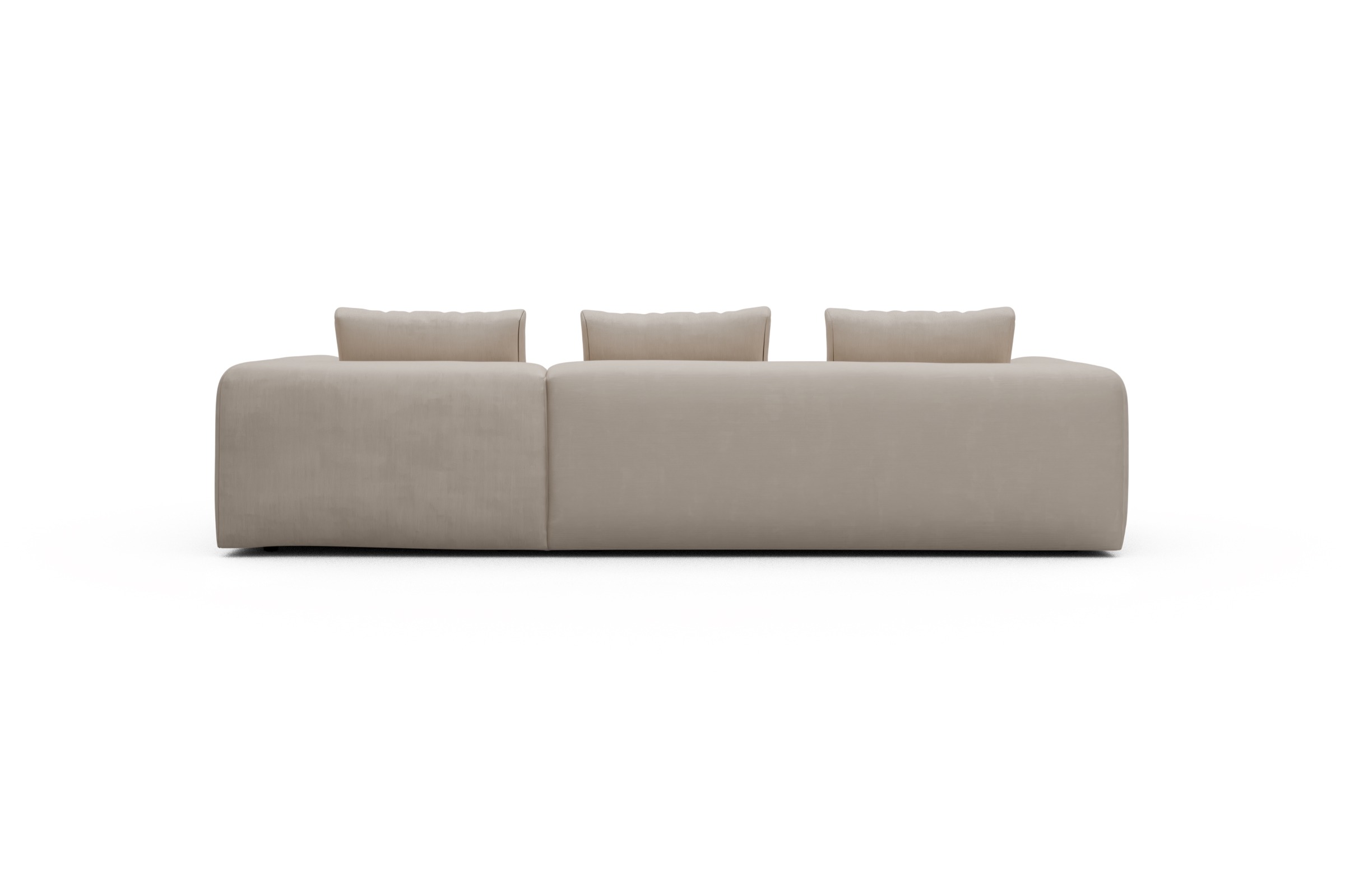 Ecksofa Fred Chaiselongue rechts mit 2,5-Sitzer Cordufine-Off-White
