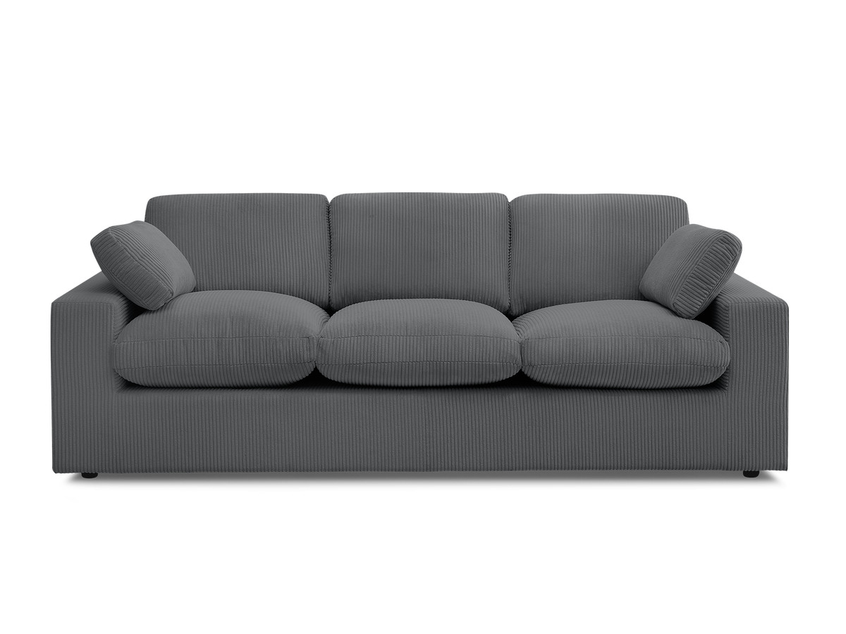 Bobochic Belair Sofa 3-Sitzer 220 × 93 cm Cordsamt Dunkelgrau
