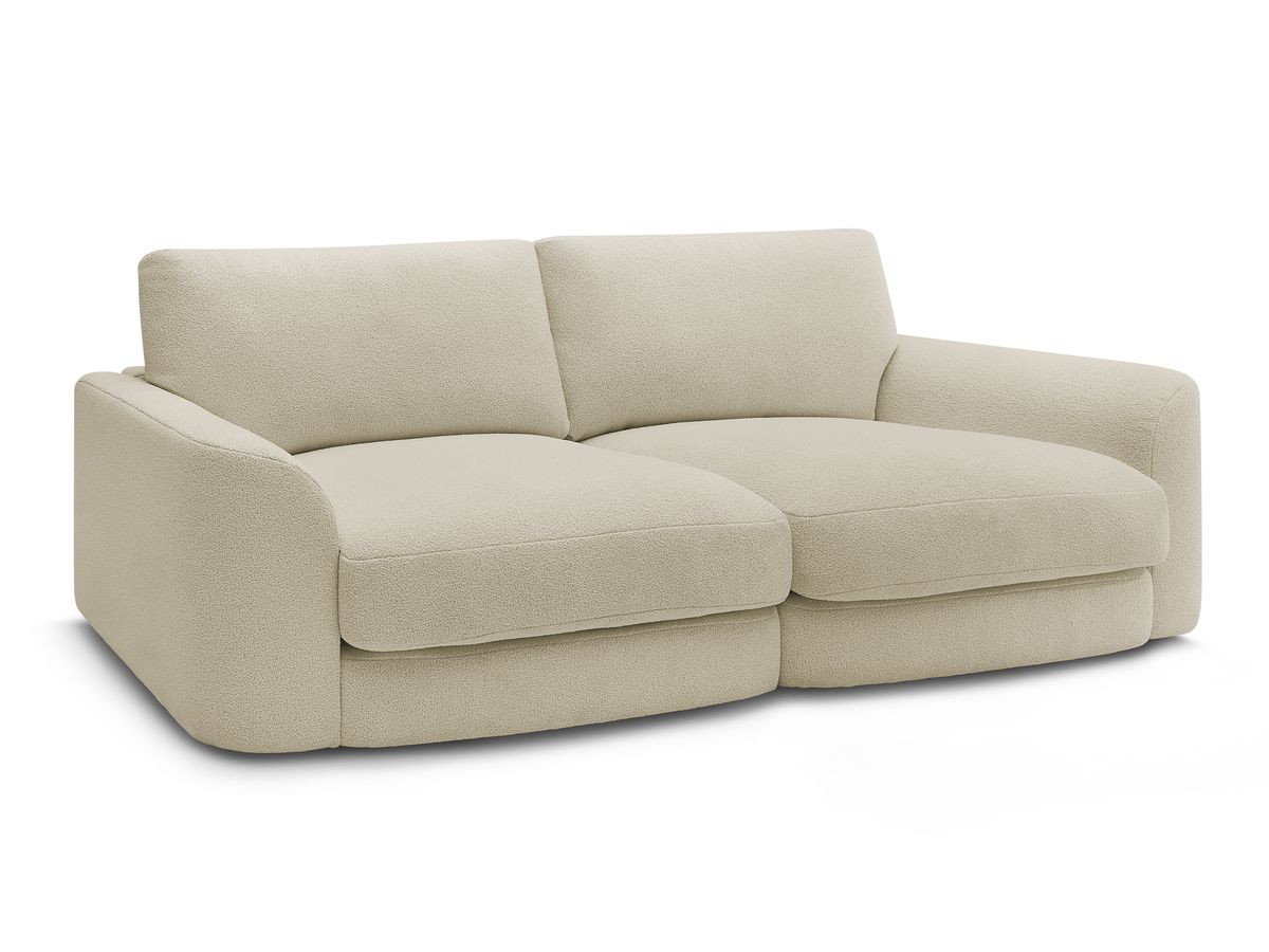 Bobochic Leonore Sofa 3-Sitzer Bouclé-Stoff Beige