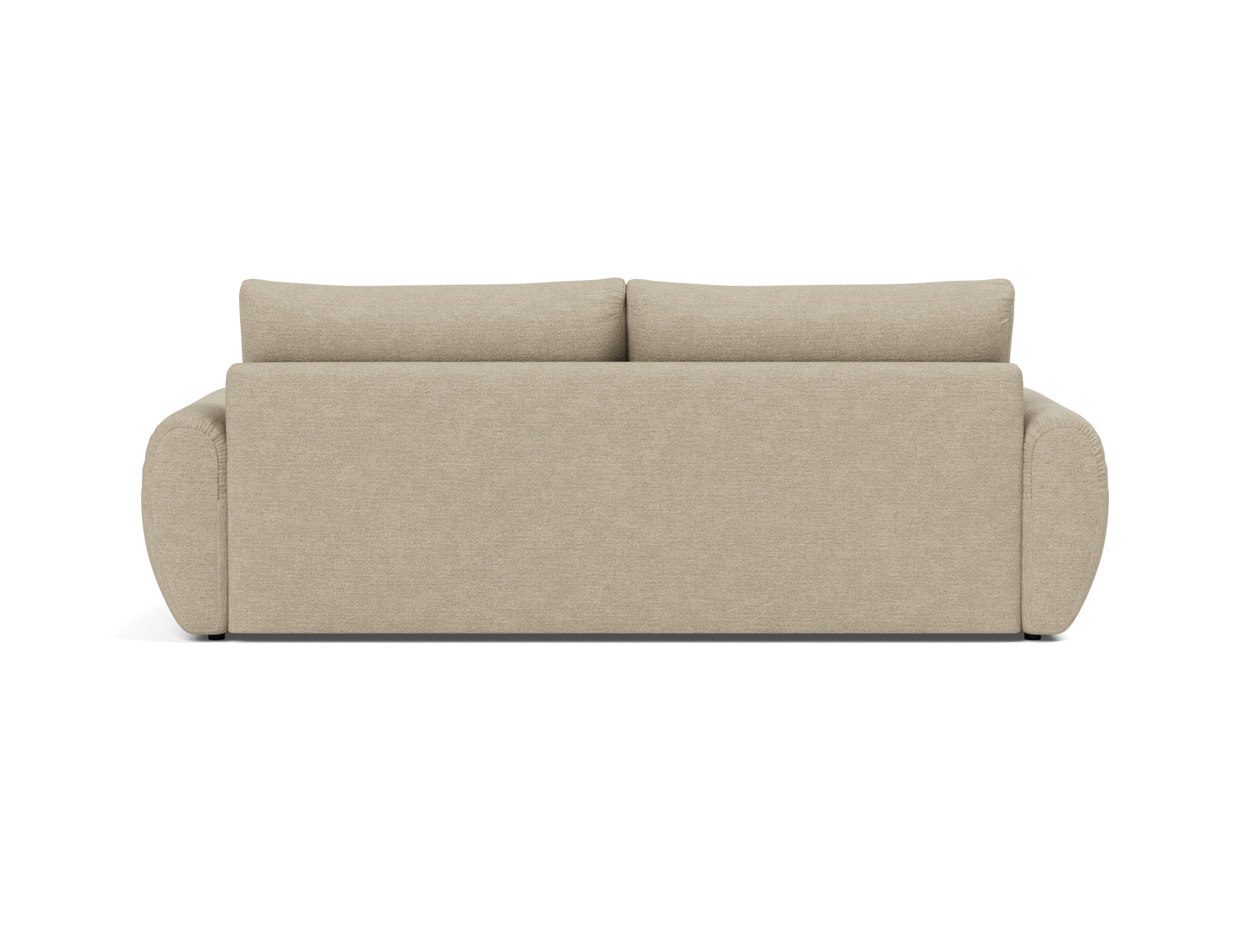 Schlafsofa Norum mit Curve-Armlehnen Strukturierter Stoff Taura 356-Sand