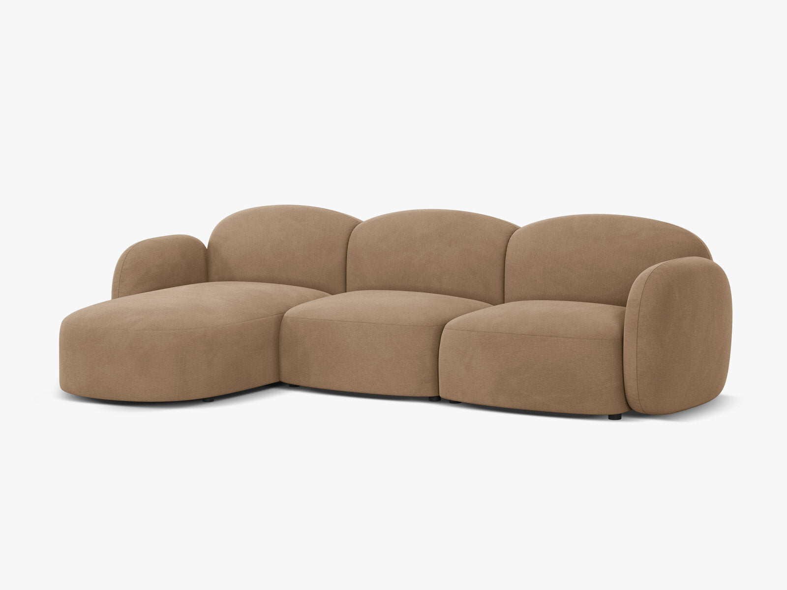 Micadoni Ecksofa Blair 4-Sitzer Links Samt Casino Sand