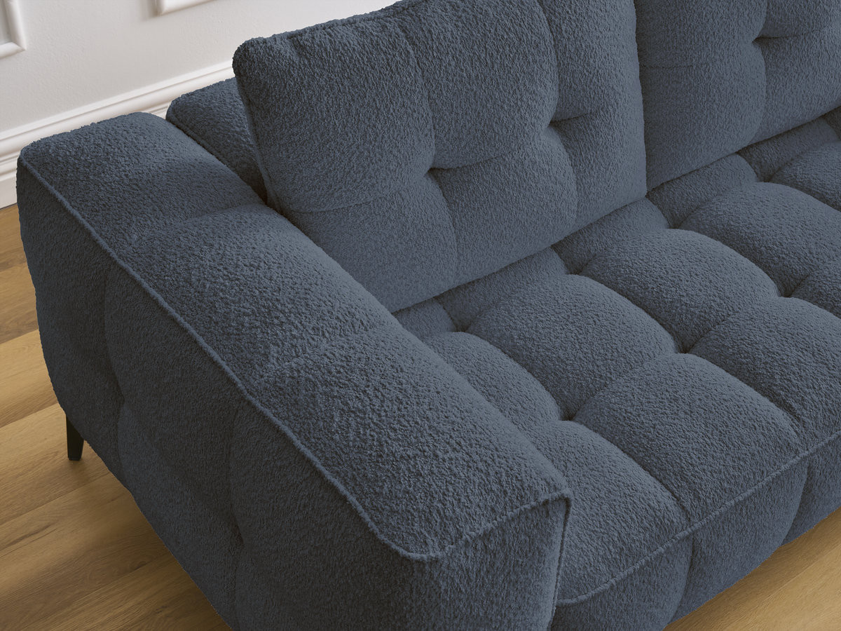 Bobochic Anis Sofa 2-Sitzer Bouclé-Stoff Dunkelblau