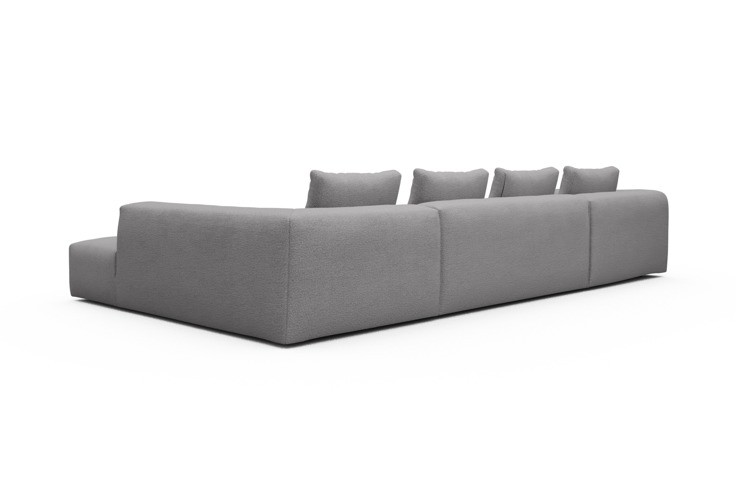 Wohnlandschaft Fred Relax-Ecke rechts mit 2-Sitzer und Chaiselongue links Sama-Grey