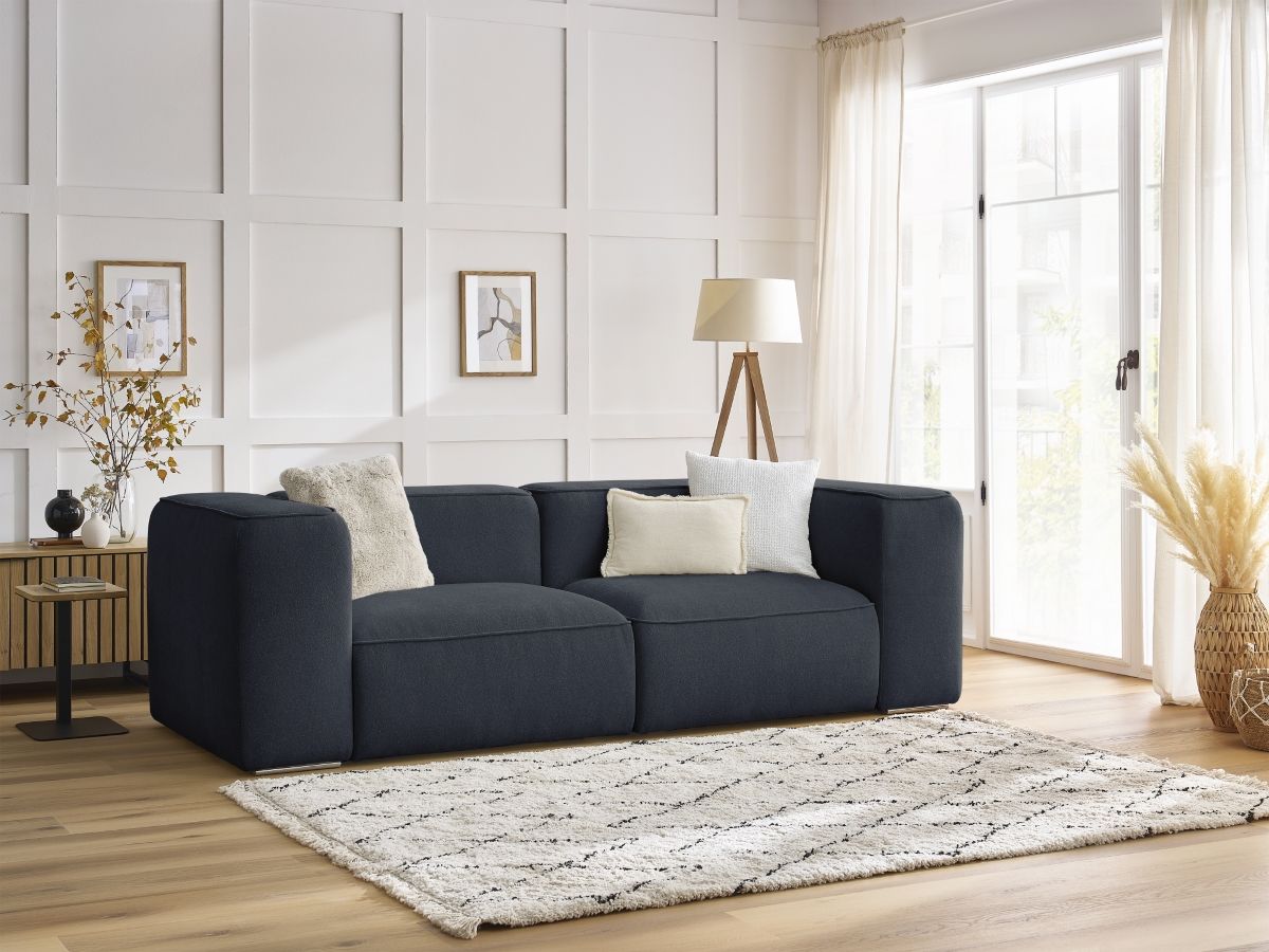 Bobochic Zephyr Sofa 2-Sitzer Strukturstoff Dunkelblau