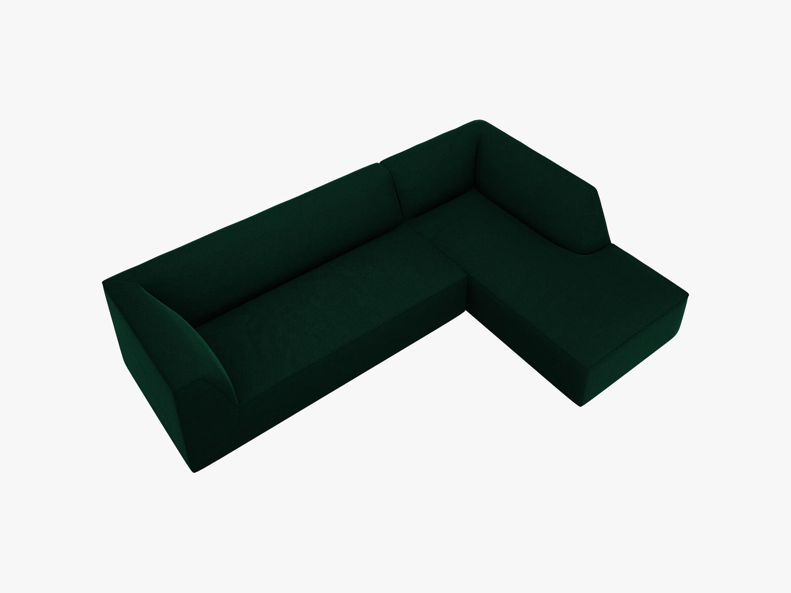 Micadoni 4-Sitzer Modular Sofa Ruby Rechts Samt Salvador Flaschengrün