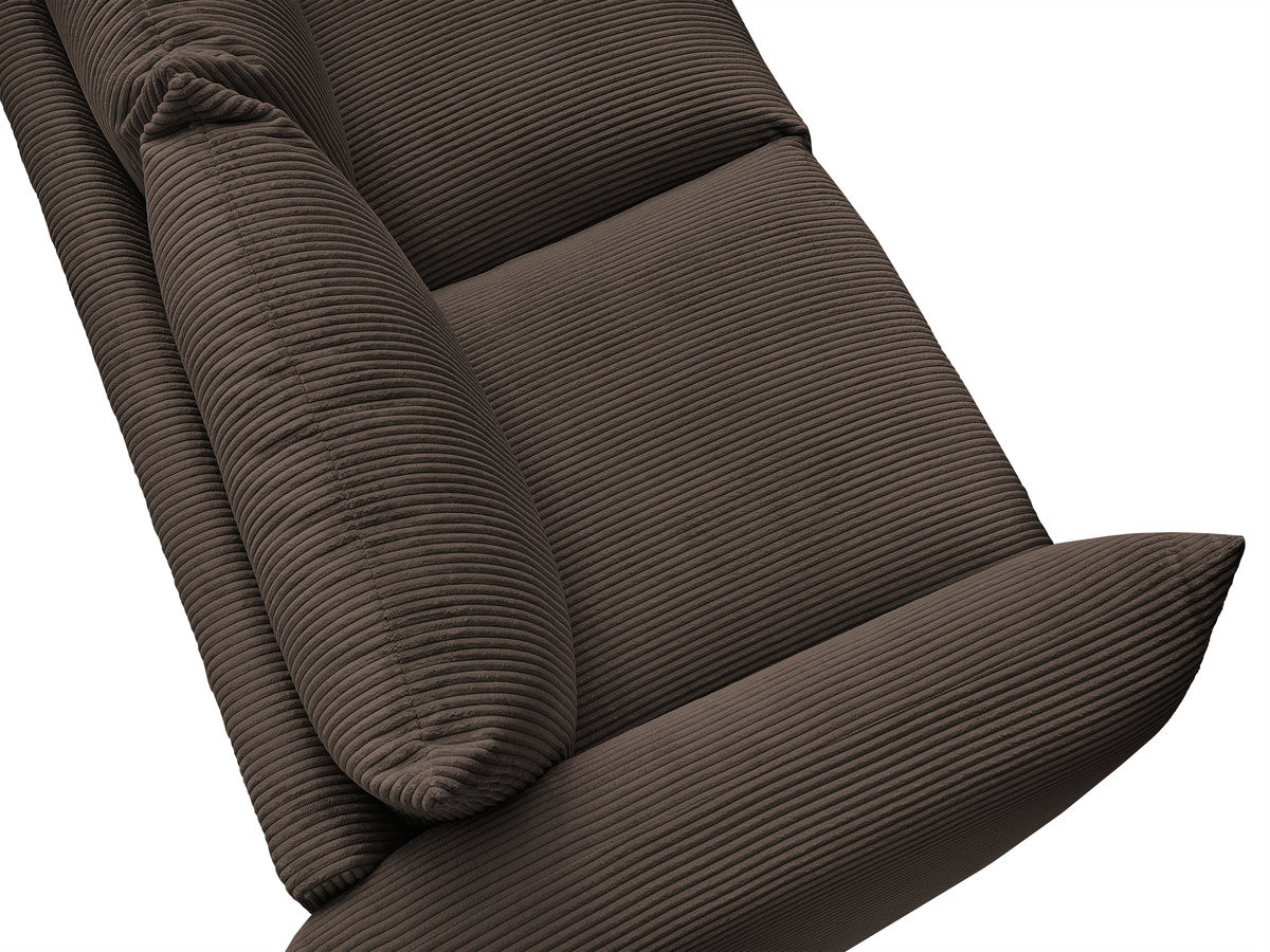 Bobochic Ernest Sofa 3-Sitzer mit Pouf 193 × 106 cm Cordsamt Braun