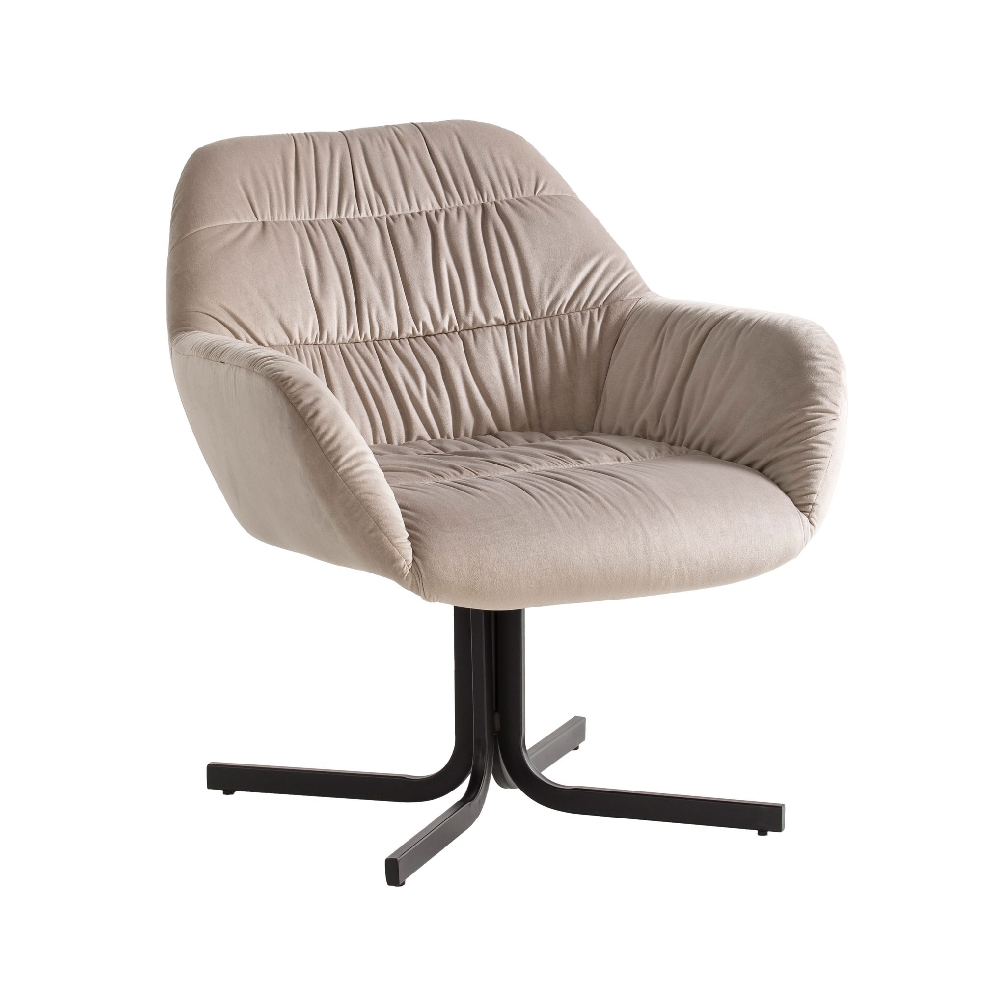 Loungesessel Hellvik Samt Beige 64 × 68 × 74 cm