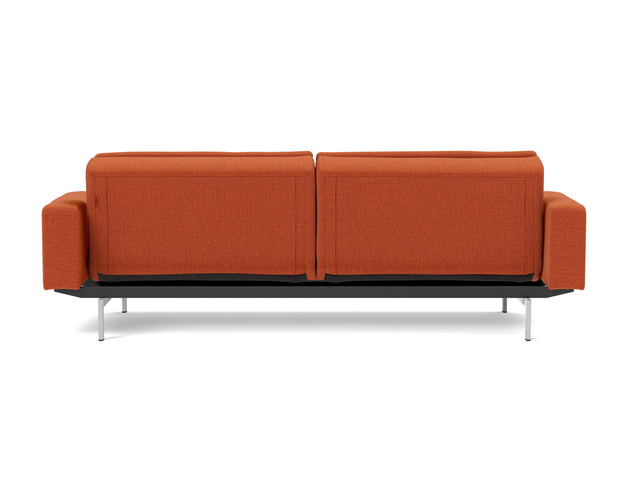 Schlafsofa Dublexo mit Armlehnen Chenille Esina 412-Rust-Orange Beine Chrom