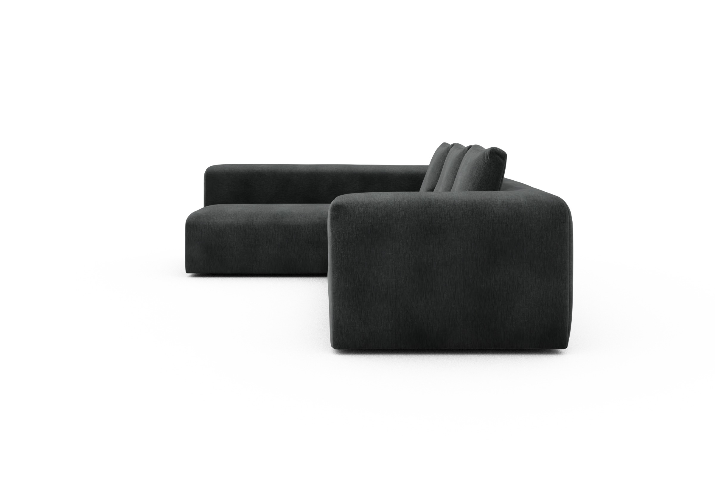 Ecksofa Fred 2x 2,5-Sitzer links offen Smooth-Deep-Warm-Grey