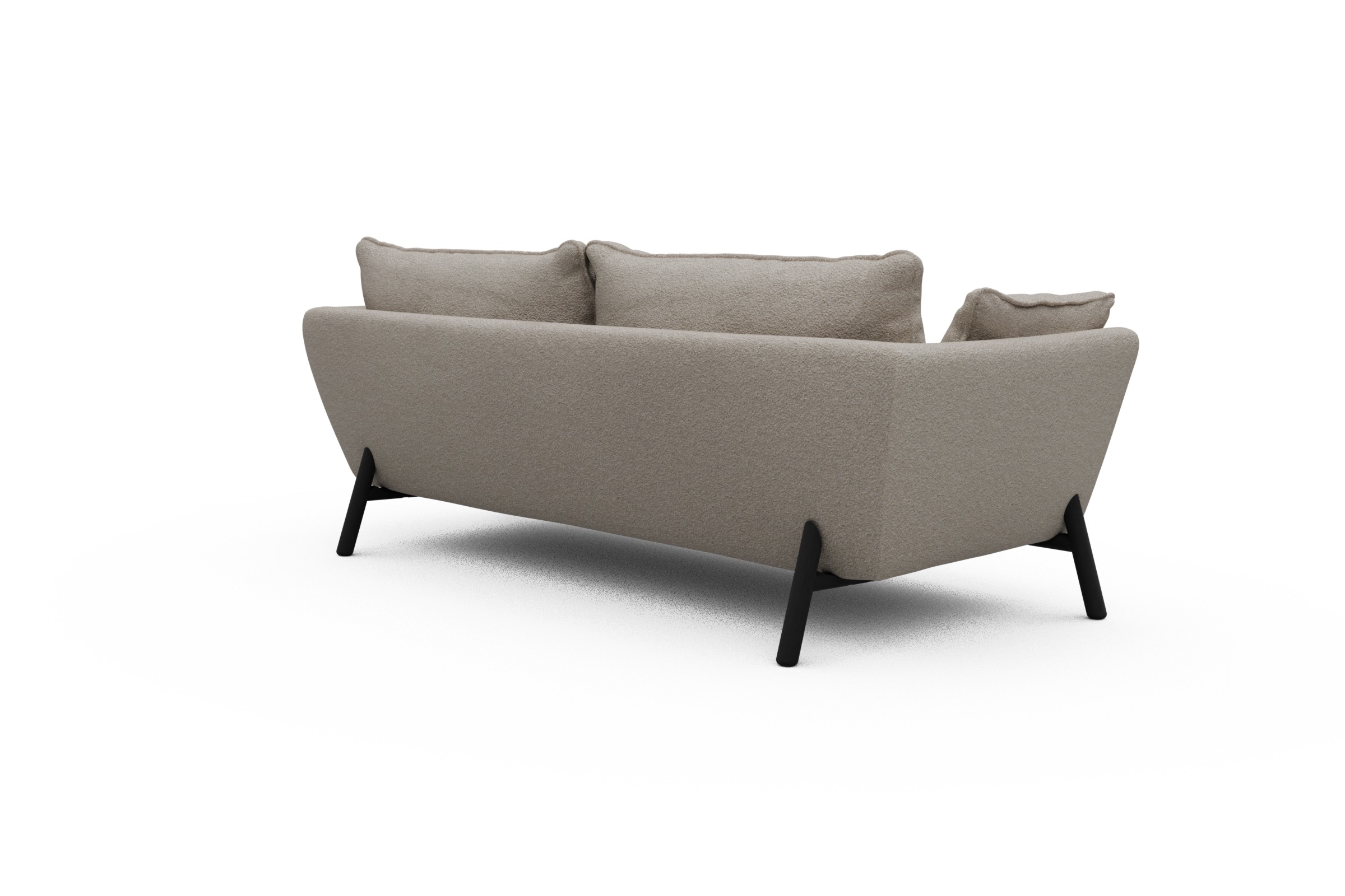 Sofa Emil PREMIUM 3-Sitzer Beinfarbe Eiche Schwarz Aivi-Lace-Beige