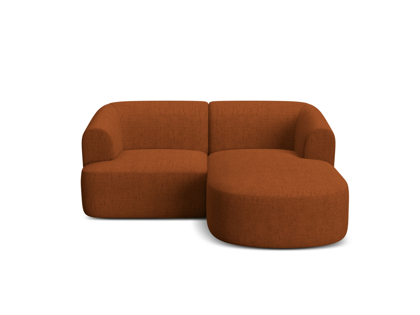 Cosmopolitan Design Ecksofa Campi 3-Sitzer Strukturierter Stoff Moly Ziegel Rechts