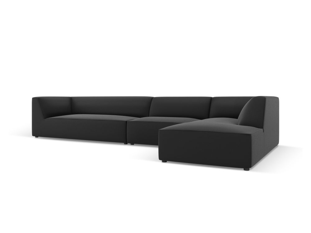 Cosmopolitan Design Ecksofa Siena 5-Sitzer Kunstleder Pacifico Schwarz Rechts