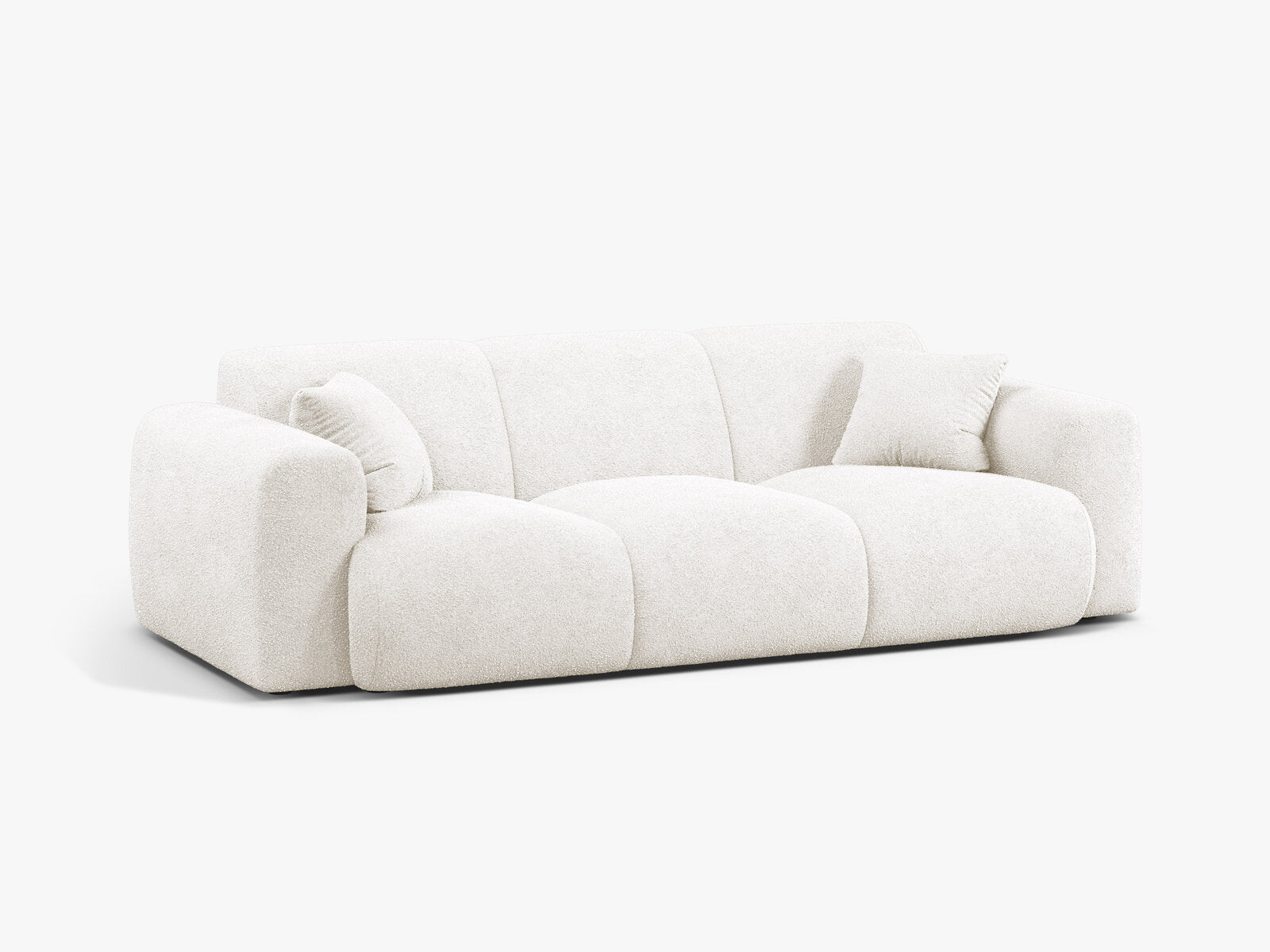 Micadoni Sofa Molino 3-Sitzer Boucle Baloo Weiß