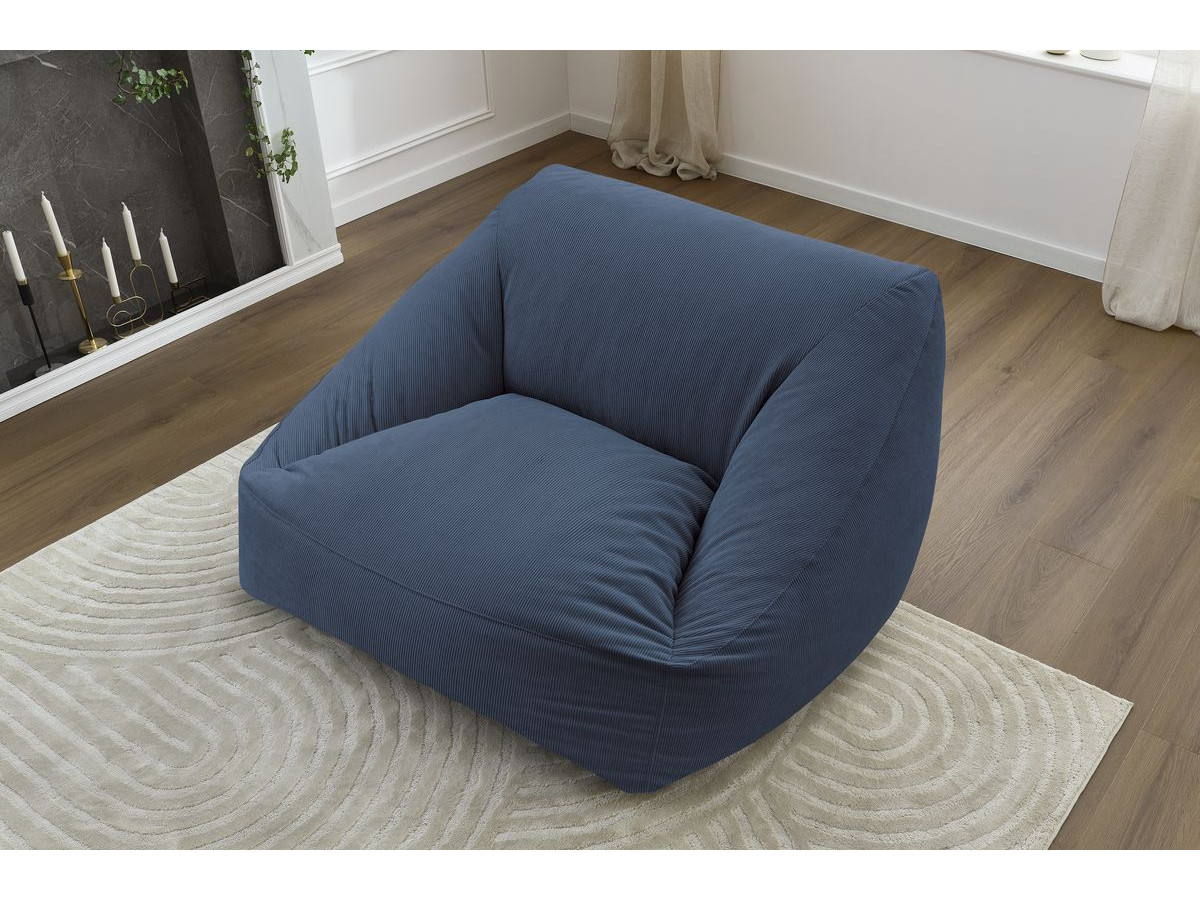 Bobochic Lilibet Pouf Cordsamt Dunkelblau