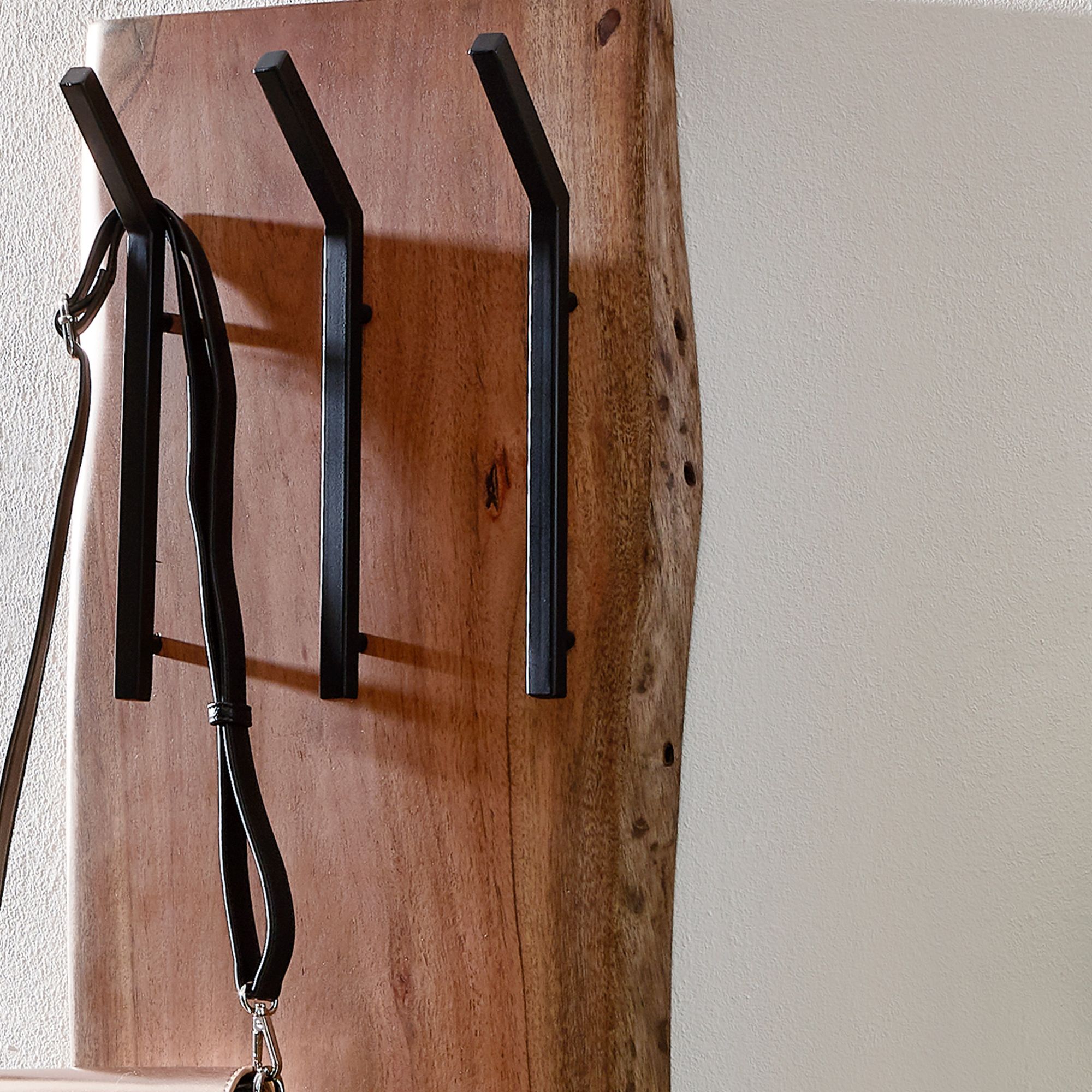 Wandgarderobe Arnarstapi Akazie Massivholz Braun 35,5 × 11 × 100 cm