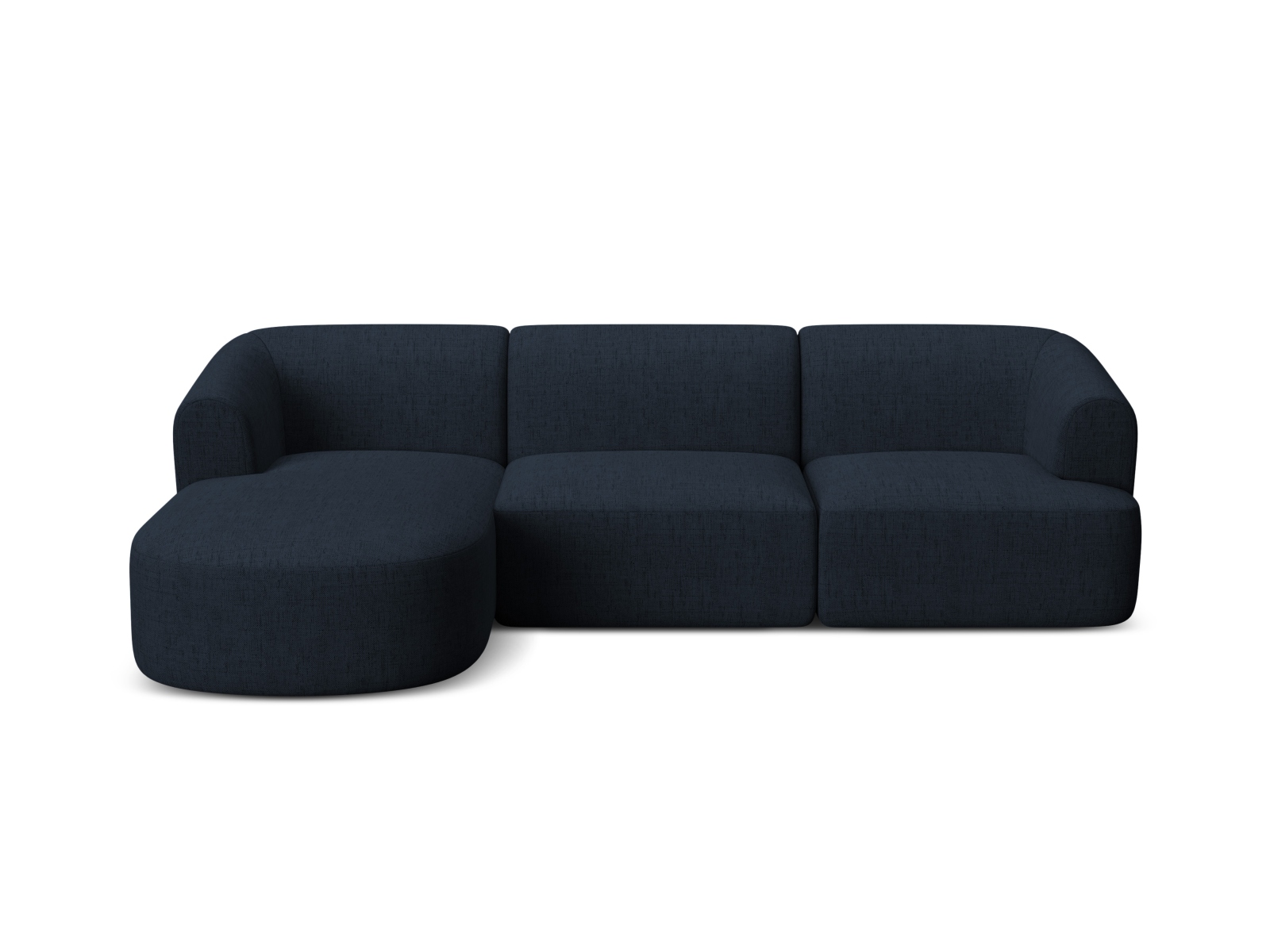 Cosmopolitan Design Ecksofa Campi 4-Sitzer Strukturierter Stoff Moly Königsblau Links