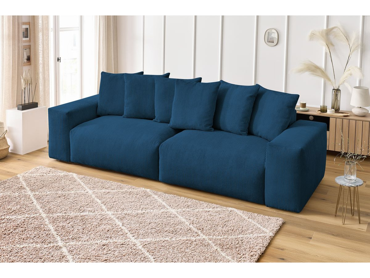 Bobochic Voltaire Sofa 4-Sitzer 320 × 124 cm Cordsamt Dunkelblau