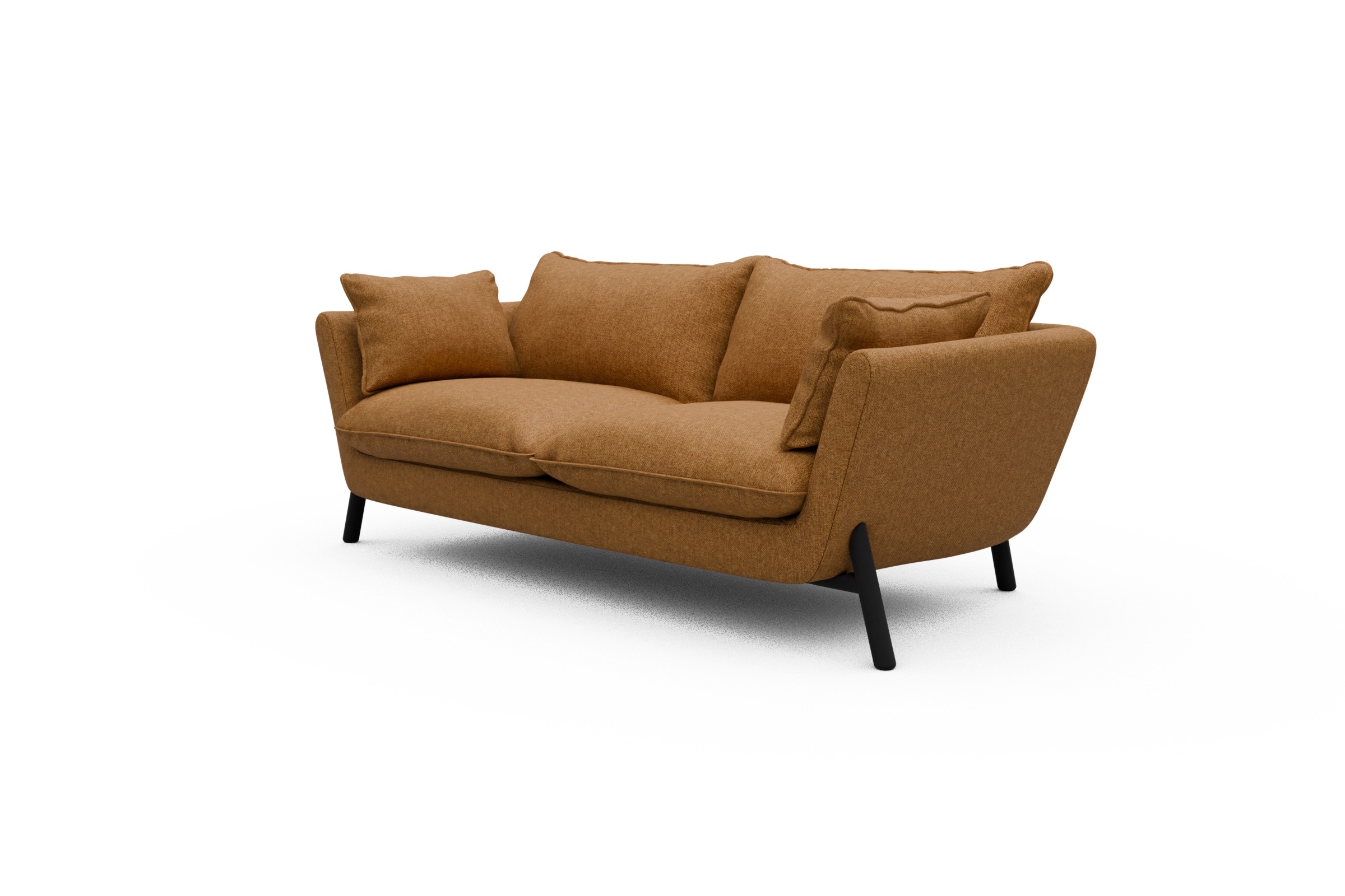 Sofa Emil PREMIUM 2-Sitzer Beinfarbe Eiche Schwarz Sama-Curcama