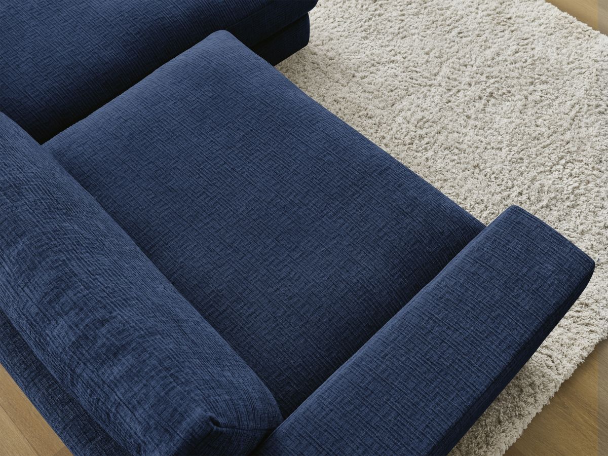 Bobochic Leonard Ecksofa 274 × 159 cm Strukturstoff Dunkelblau Ecke rechts