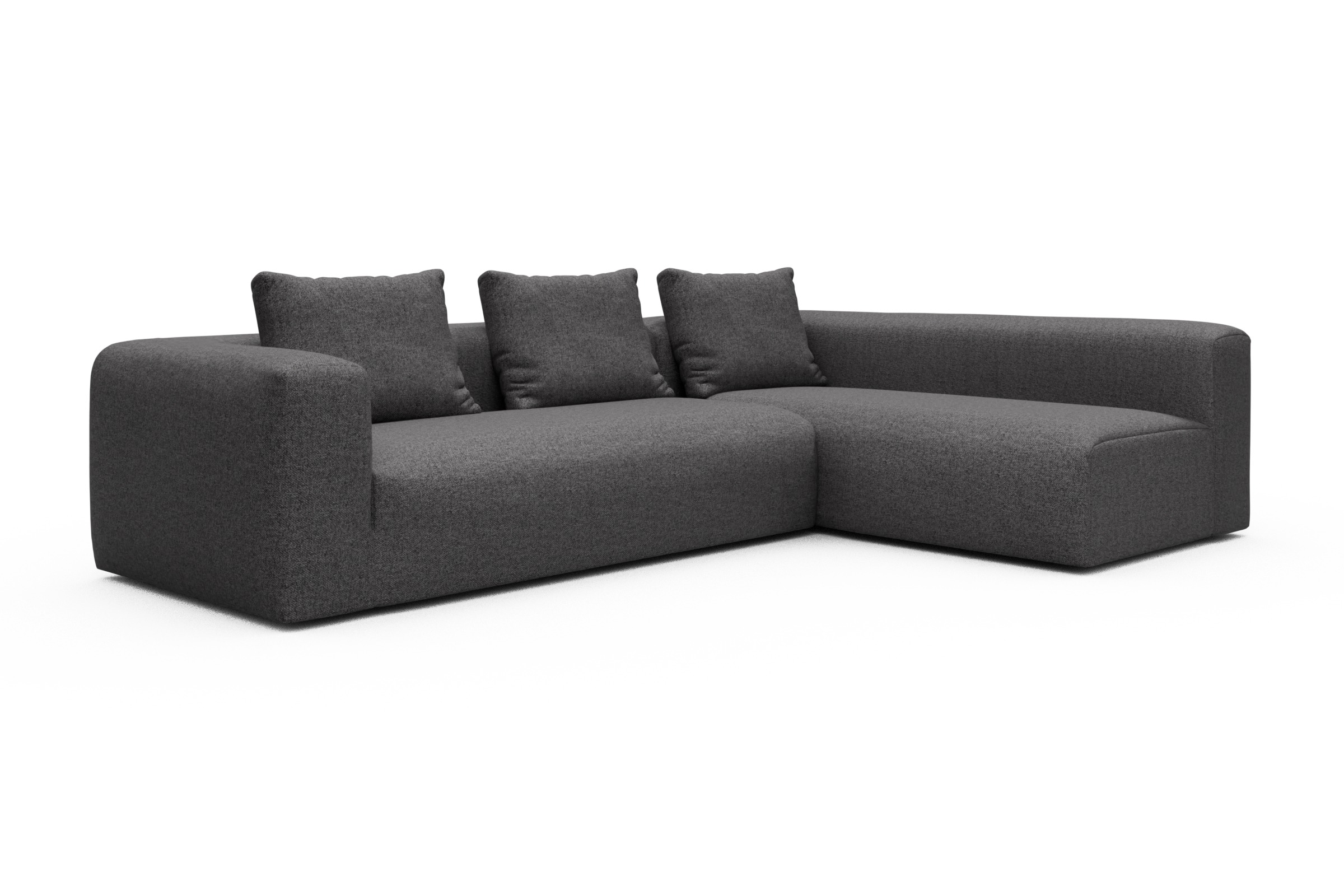 Ecksofa Fred 2x 2,5-Sitzer rechts offen Sama-Antracite