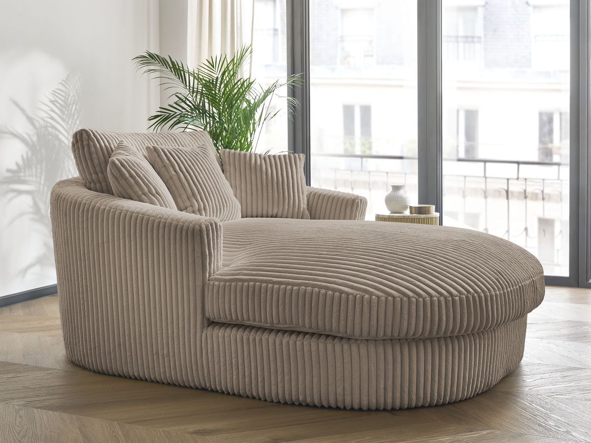 Bobochic Belem Méridienne-Modul Breitcord weich Taupe