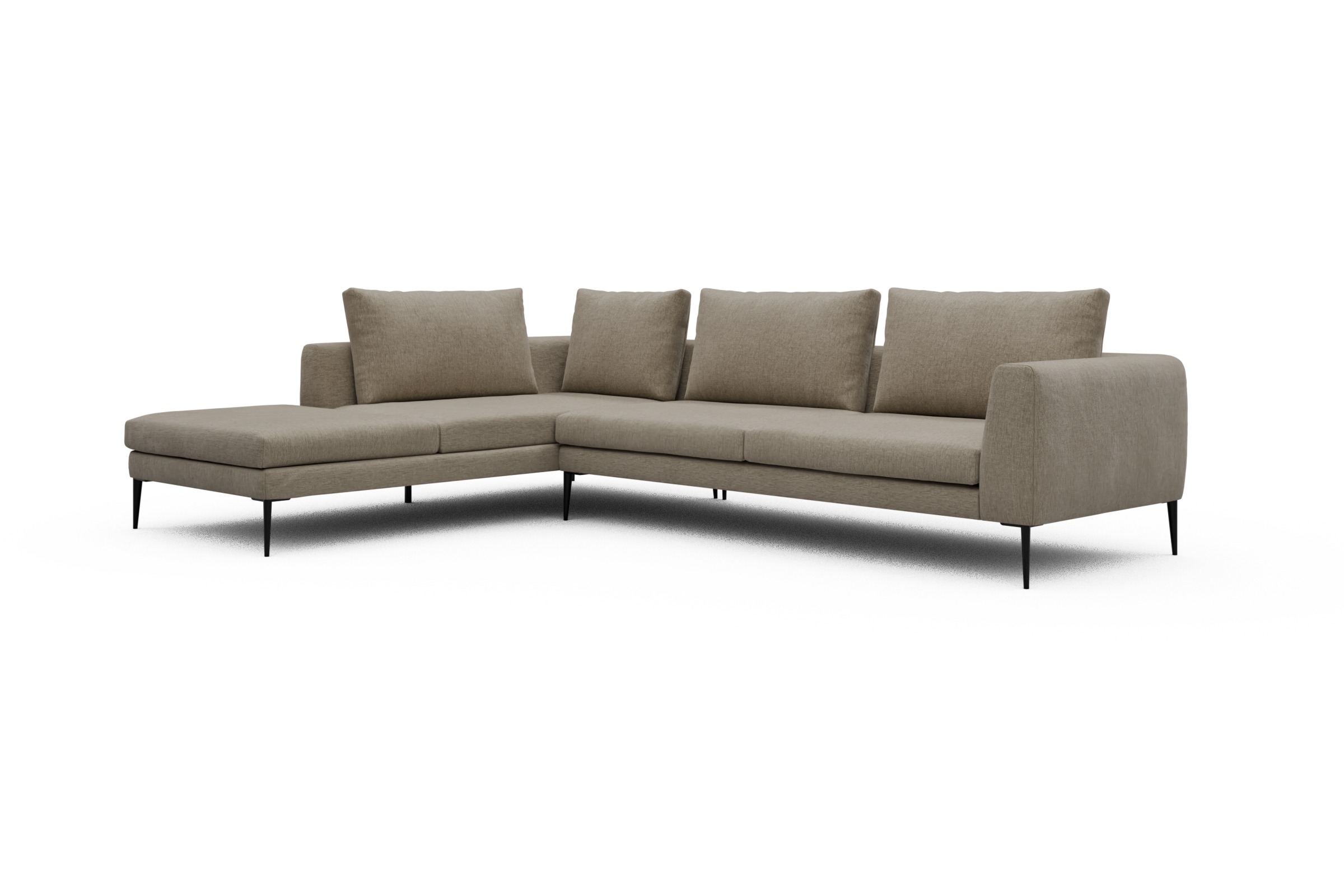 Ecksofa Paul Relax-Ecke rechts mit 3-Sitzer Smooth-Beige