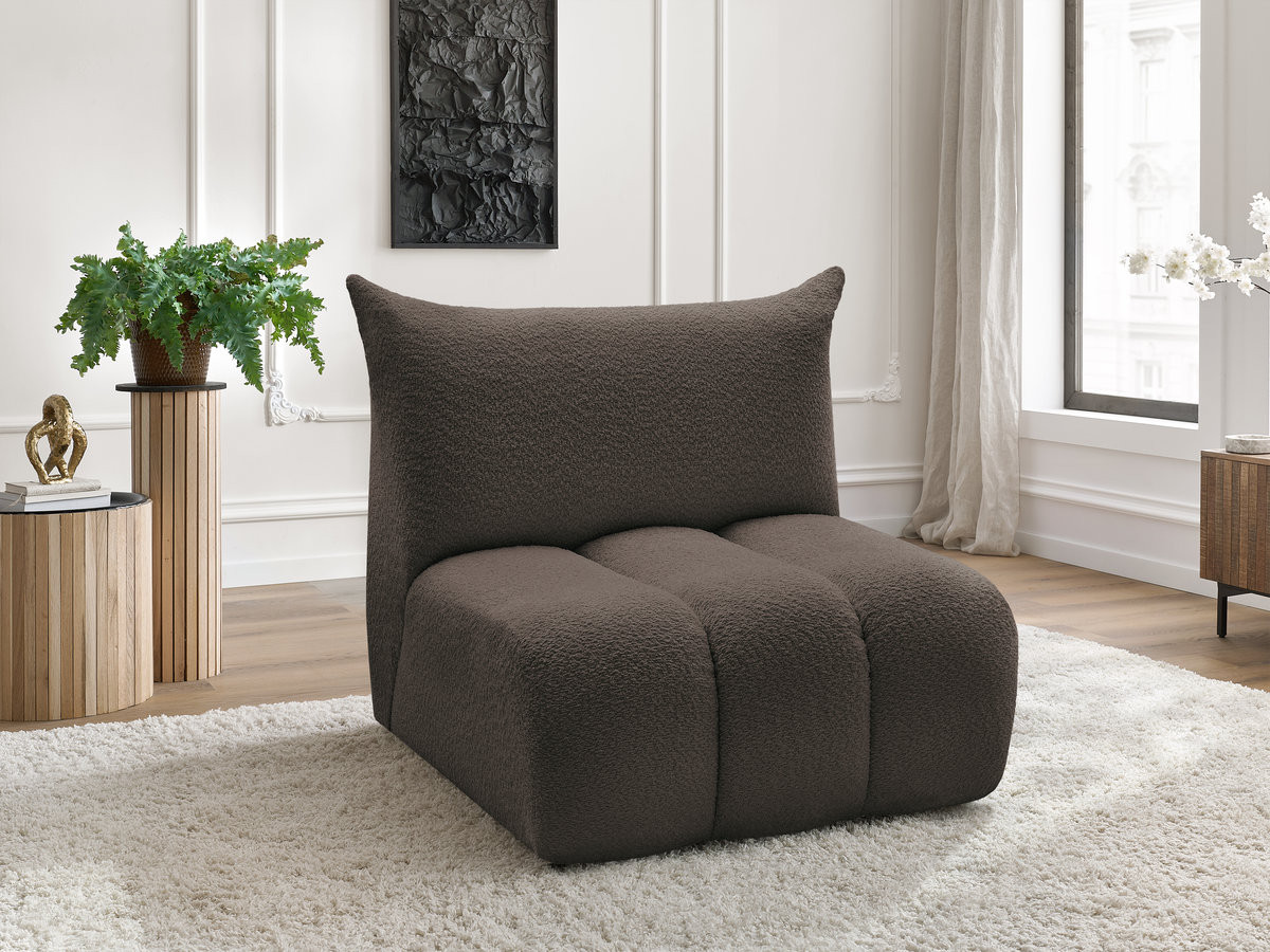 Bobochic Azra Sofamodul 1-Sitzer 90 × 112 cm Bouclé-Stoff Braun