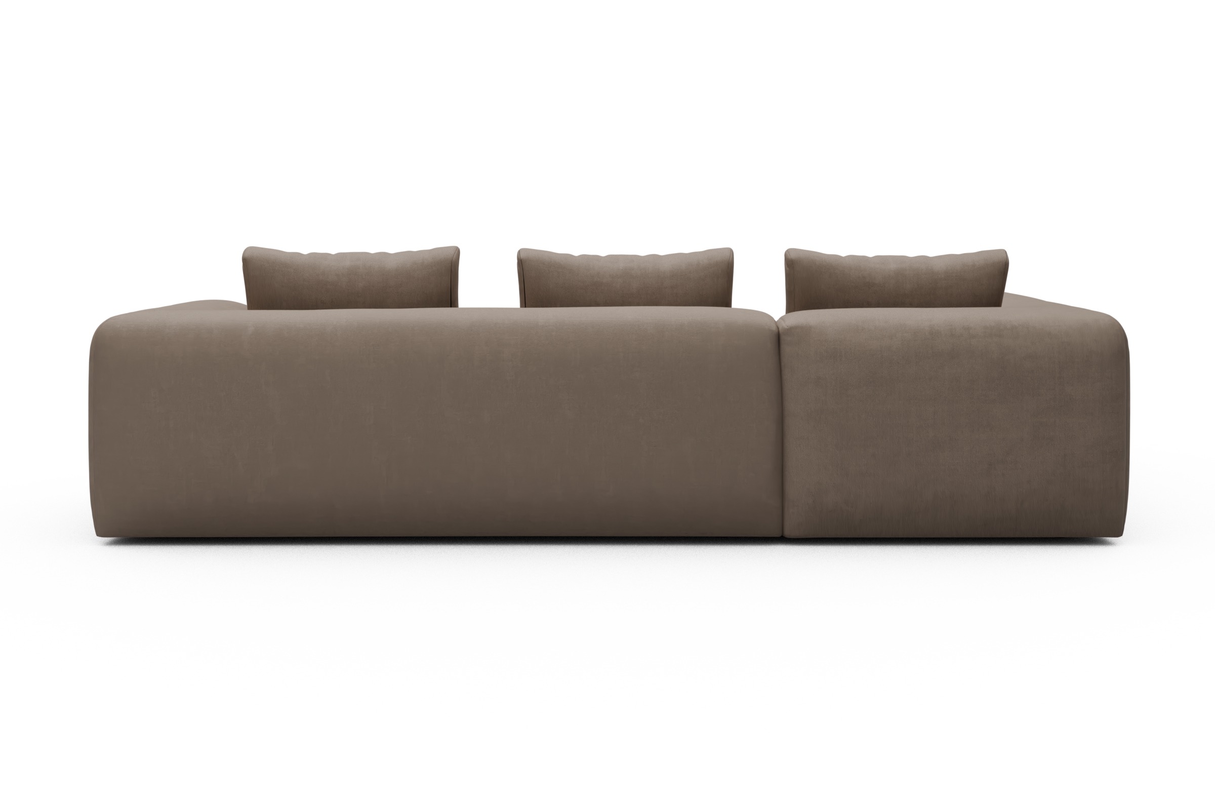 Ecksofa Fred 2x 2,5-Sitzer links offen Cordufine-Biege