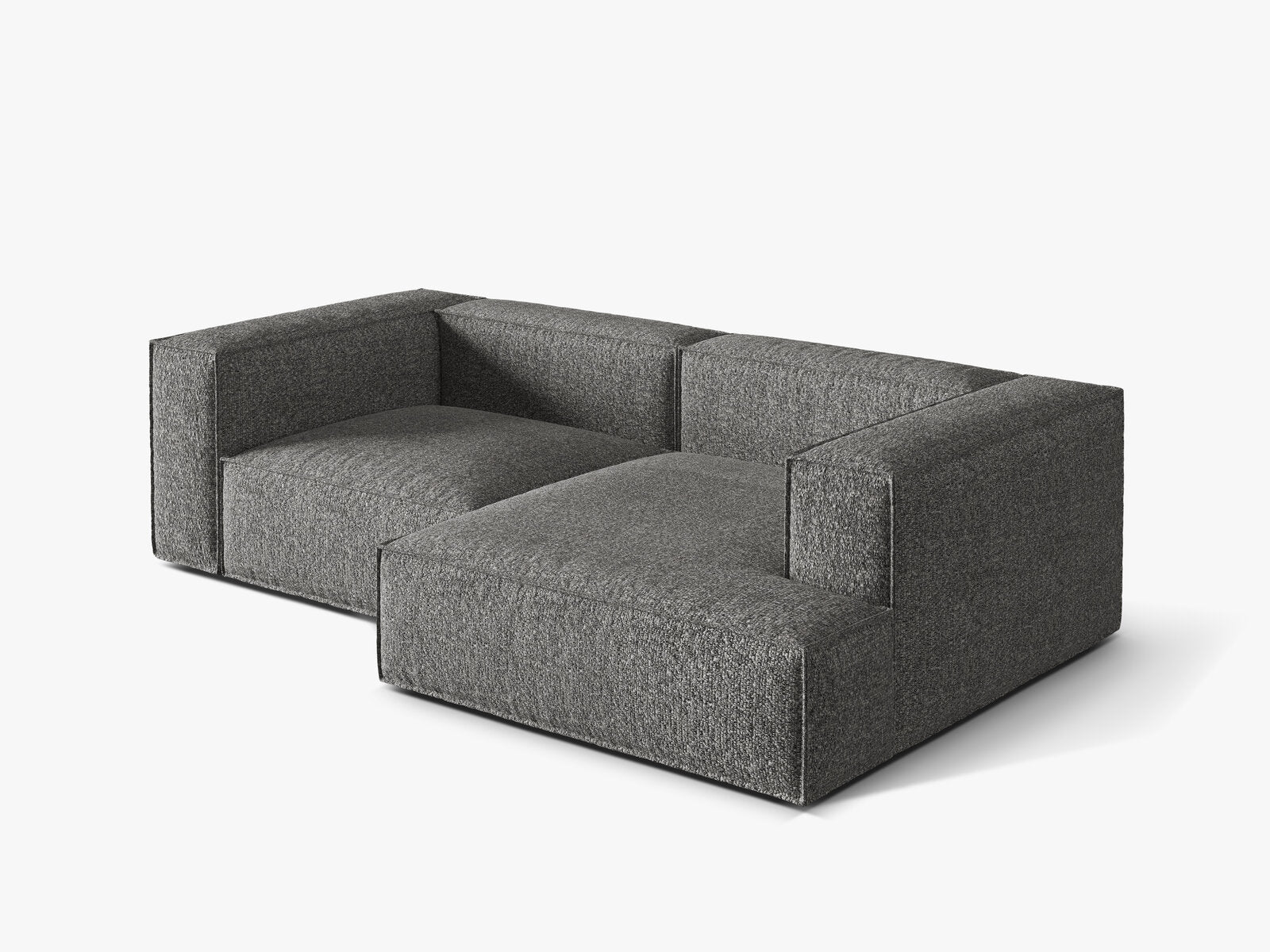 Micadoni Ecksofa Nuria 3-Sitzer Rechts Boucle Graphit