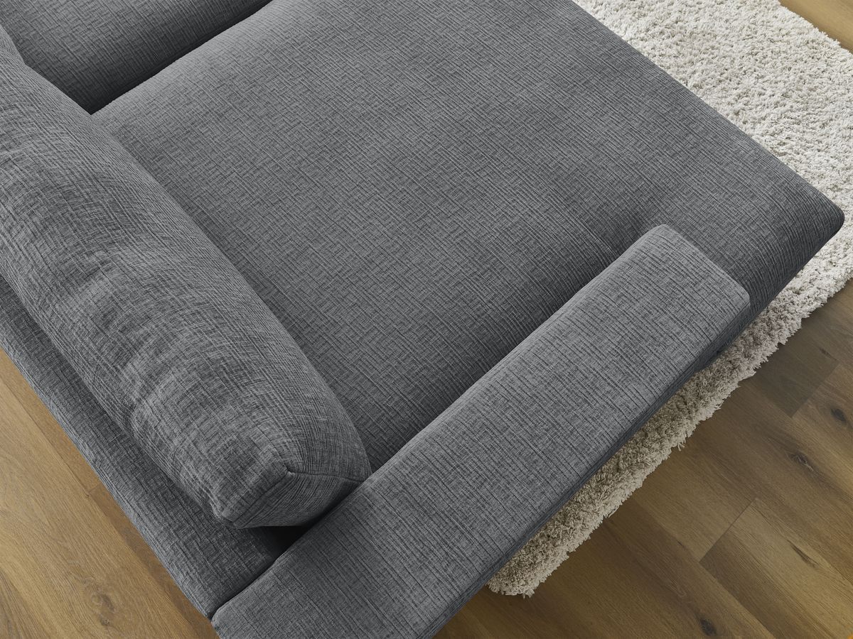 Bobochic Leonard Sofa 4-Sitzer 234 × 159 cm Strukturstoff Dunkelgrau