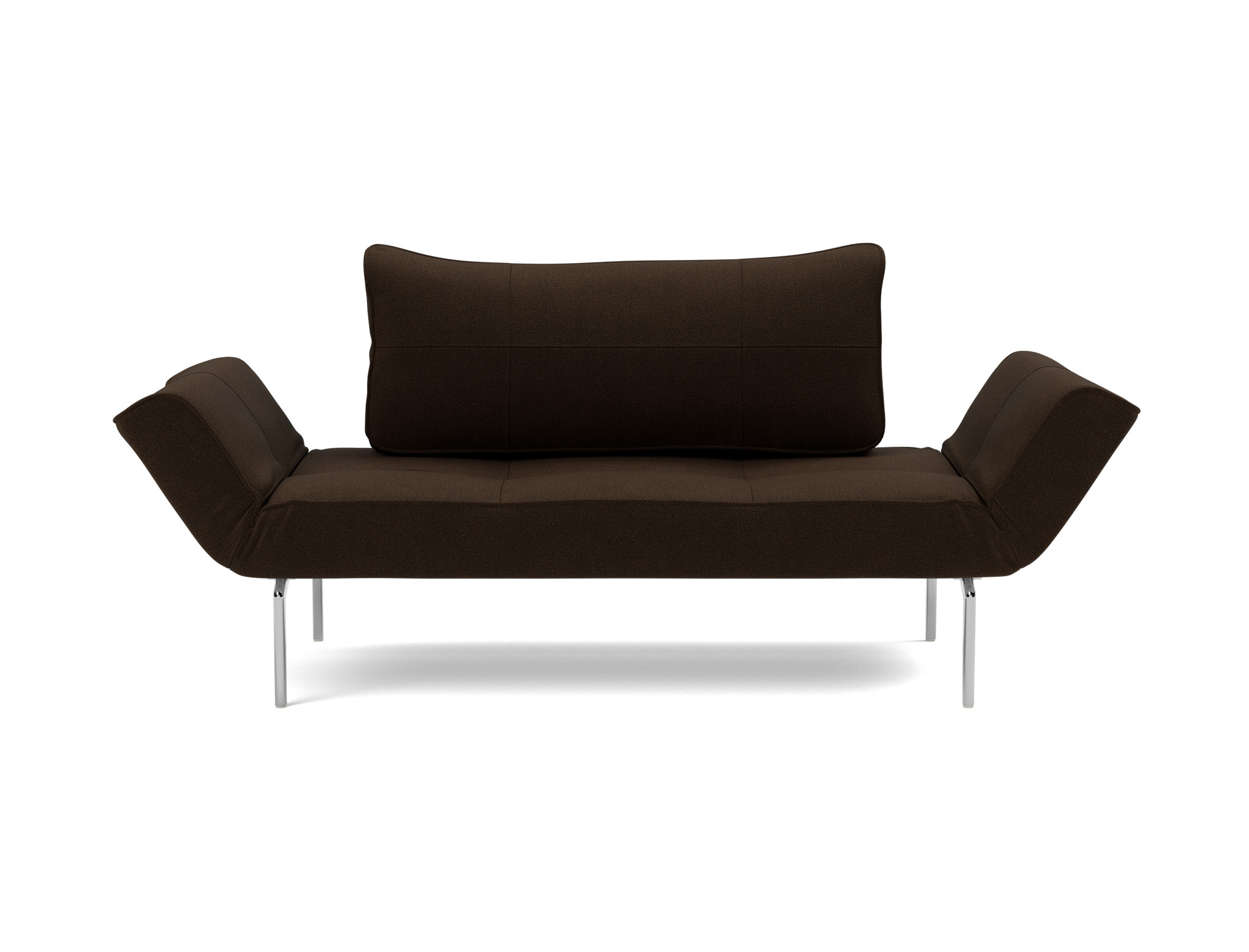 Tagesbett Zeal Strukturierter Stoff Taura 358-Chocco Beine Straw Aluminium