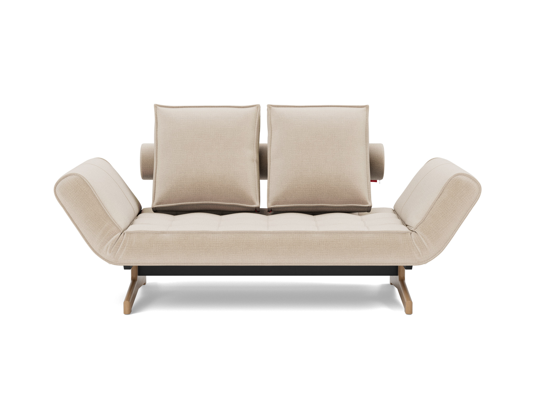 Tagesbett Ghia Chenille Esina 410-Almond-Beige Beine Eiche