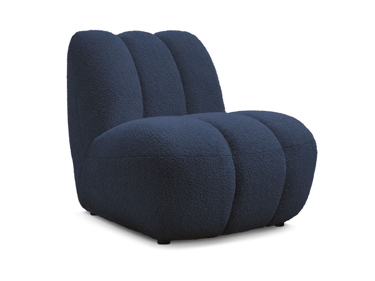 Bobochic Janissaire Sessel 81 × 90 cm Bouclé-Stoff Dunkelblau