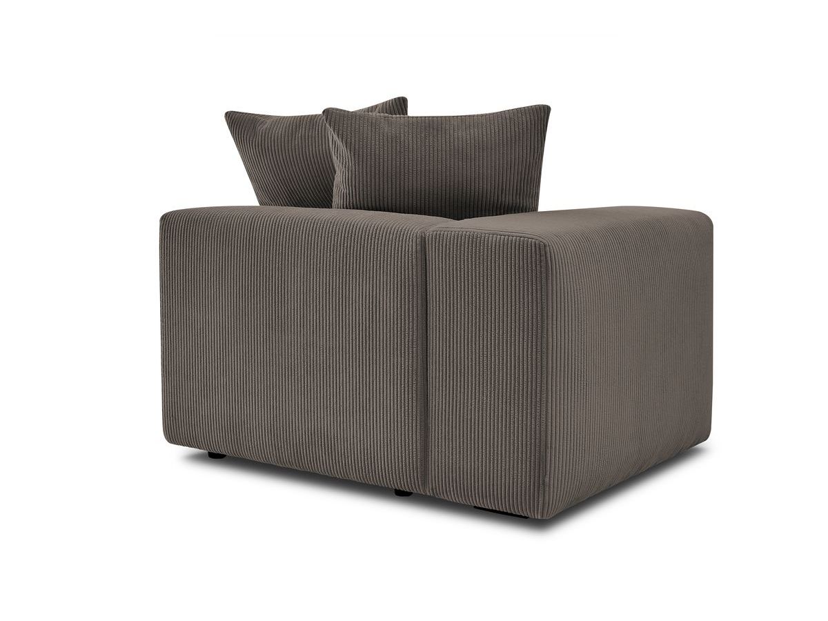 Bobochic Voltaire Sofamodul 1-Sitzer 130 × 100 cm Cordsamt Taupe Ecke links