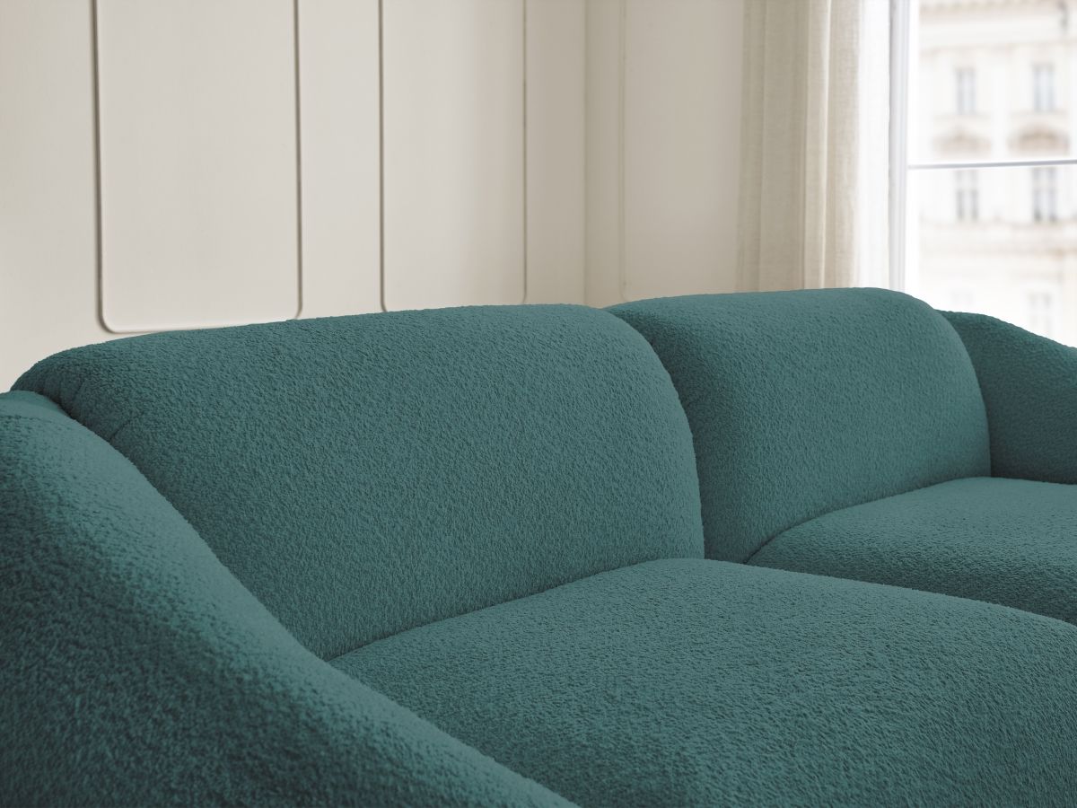 Bobochic Tina Sofa 3-Sitzer Bouclé-Stoff Hellblau