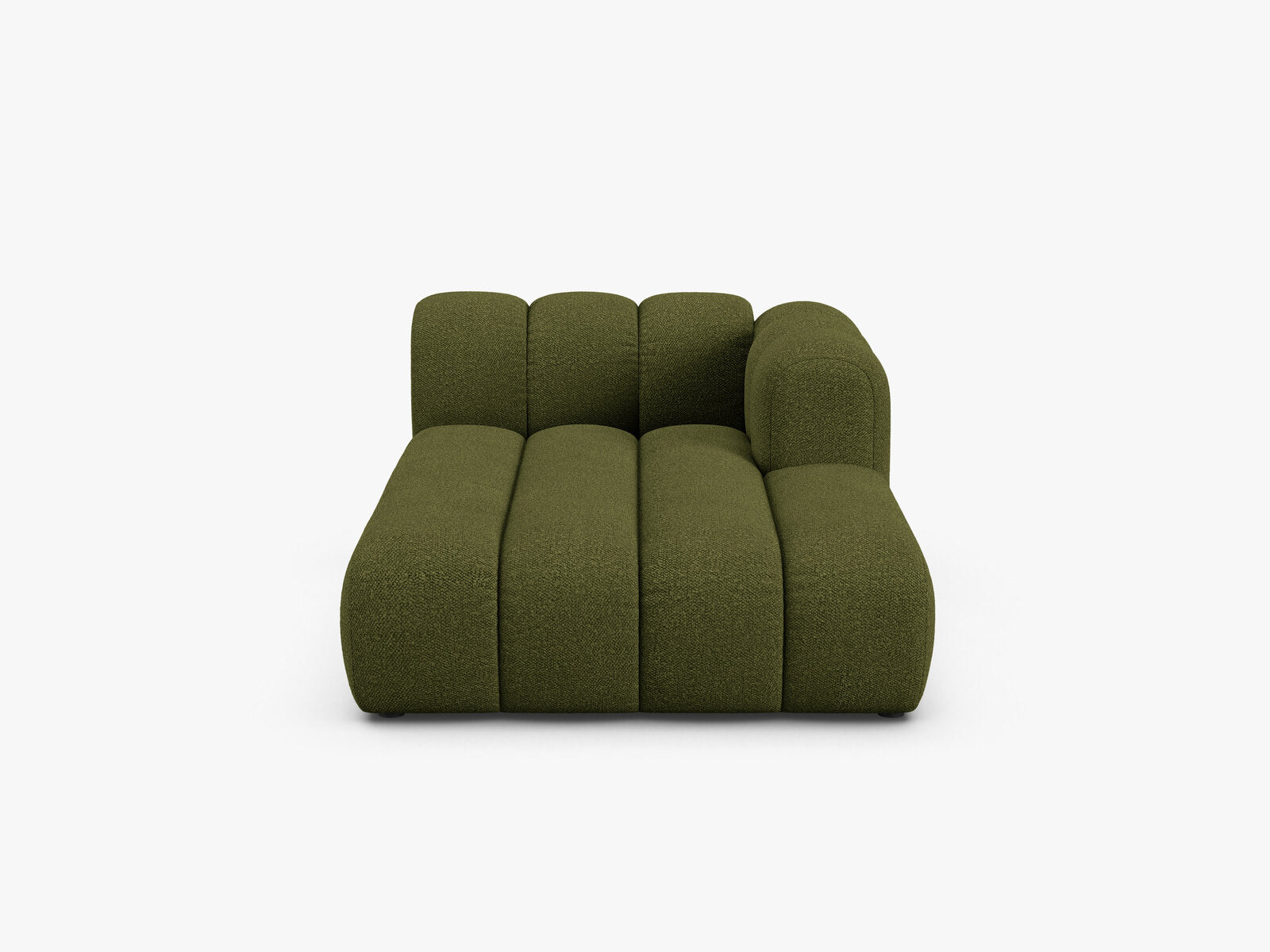 Micadoni Recamiere Lupine 2-Sitzer Rechts Boucle Baloo Dunkel-Olivgrün
