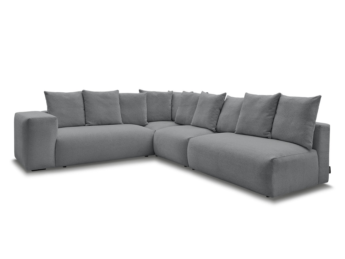 Bobochic Voltaire Ecksofa 322 × 268 cm Melange-Stoff Dunkelgrau Ecke links