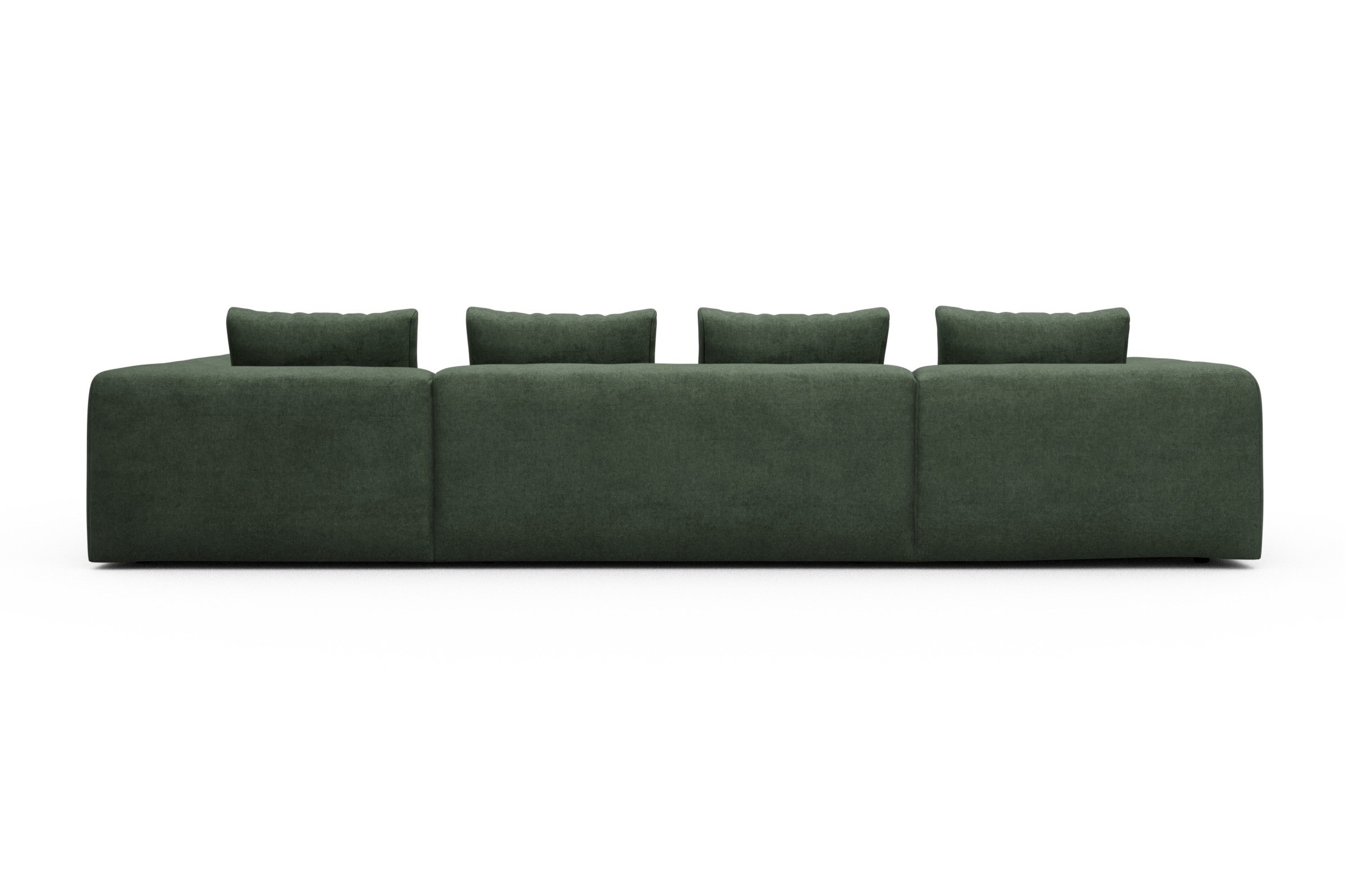 Wohnlandschaft Fred Relax-Ecke rechts mit 2-Sitzer und Chaiselongue links Casone-Forest-Green