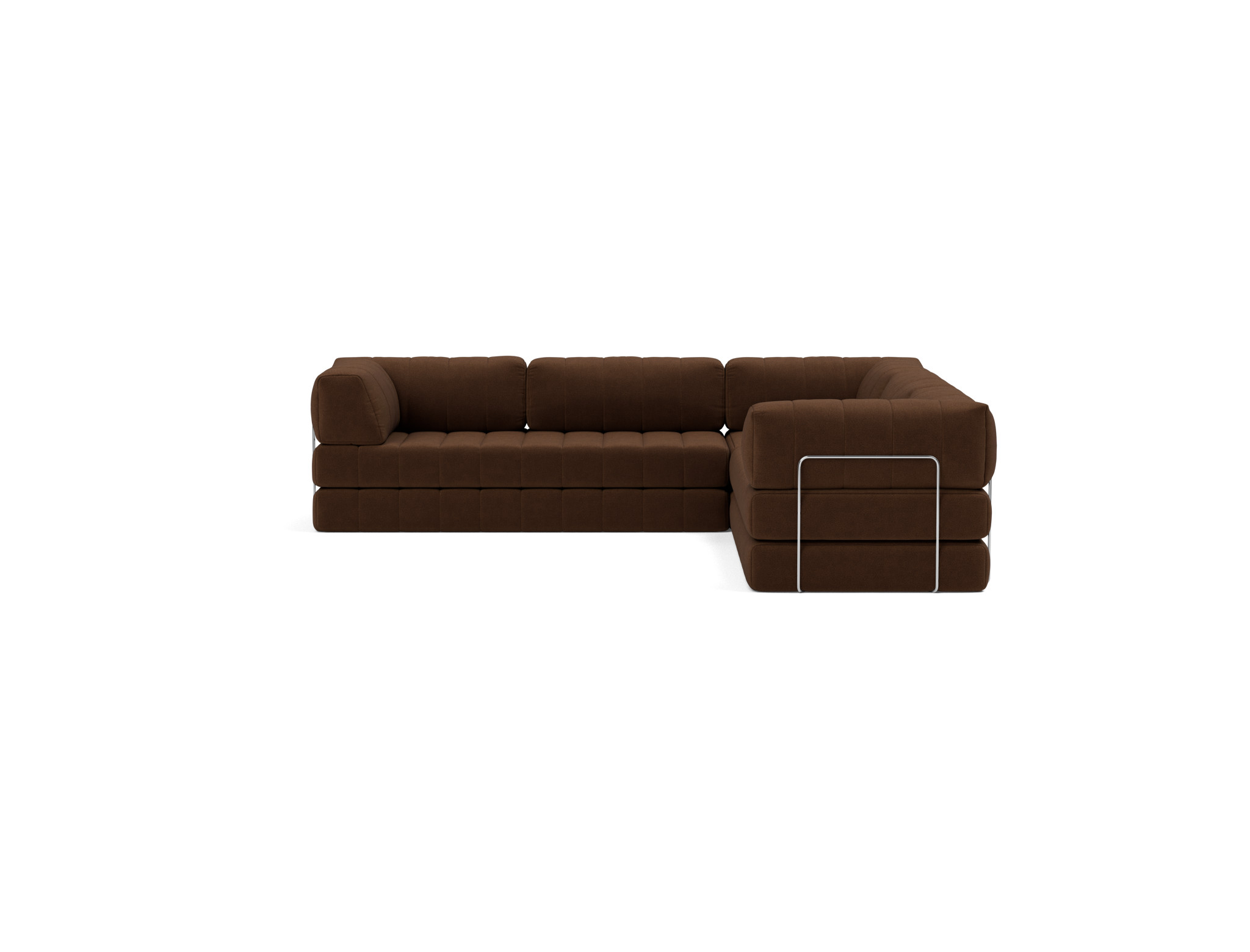 Eck-Schlafsofa CozyPad mit Armlehnen Strukturierter Stoff Taura 359-Cappuccino