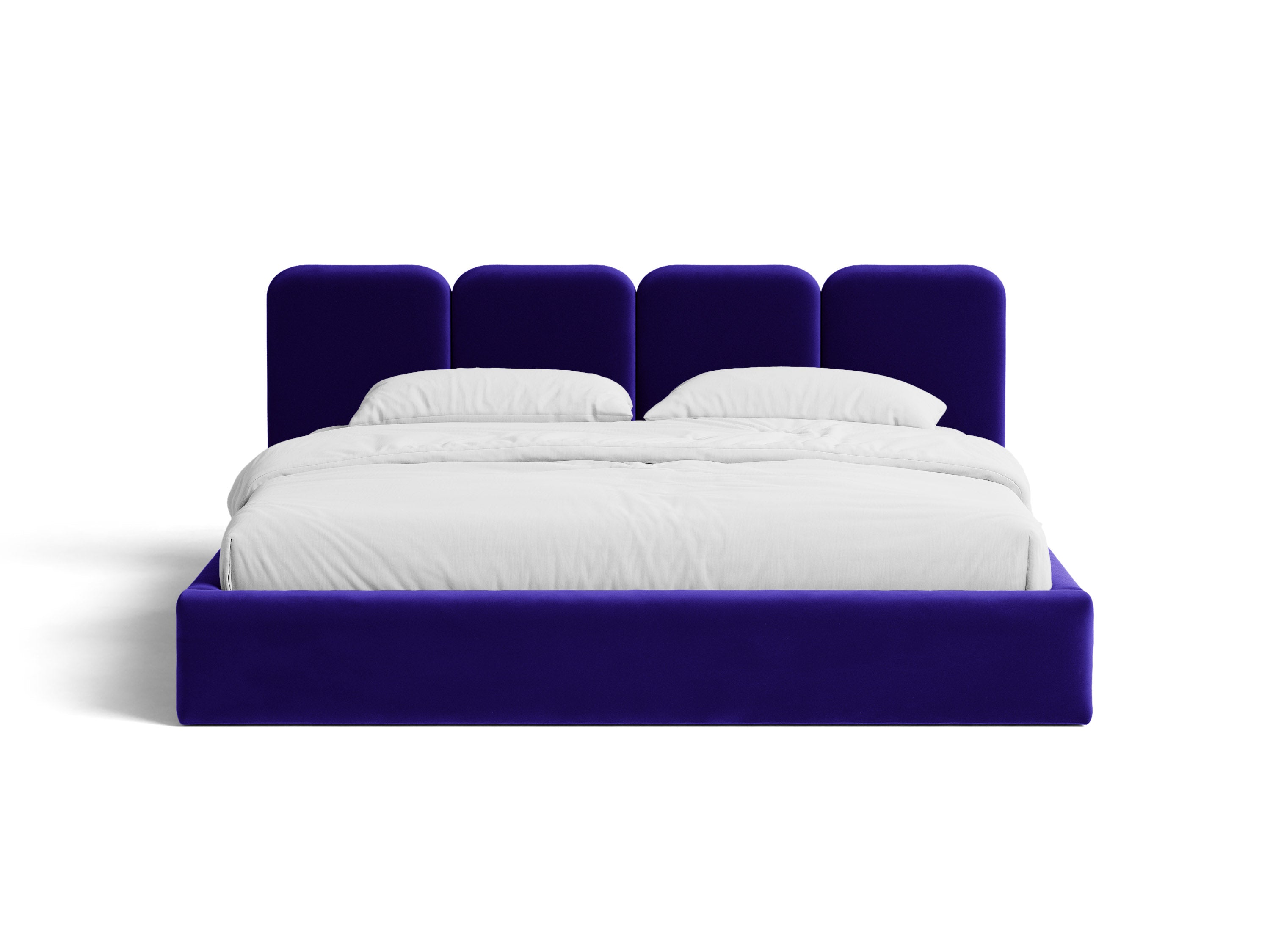 Micadoni Stauraumbett mit Kopfteil Saga Samt Magic Velvet Kobalt 160x200