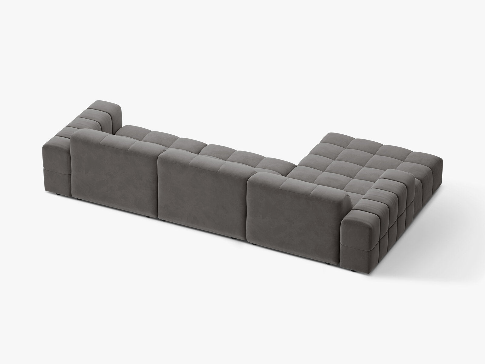 Micadoni Ecksofa Jennifer 4-Sitzer Links Samt Bluvel Hellgrau